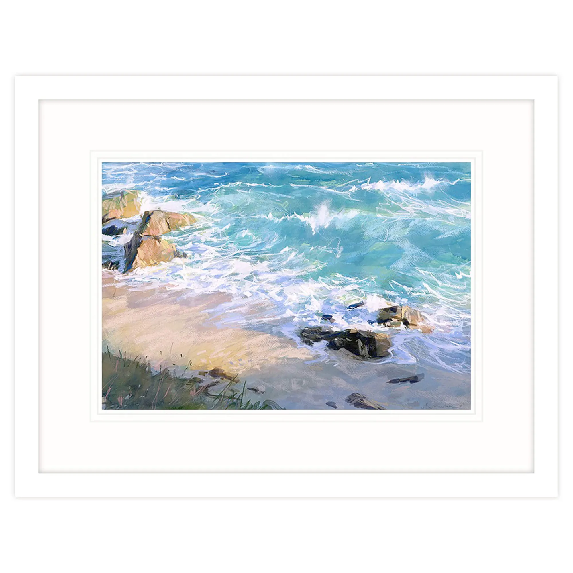 Cornwall|Coastal Scenes*Whistlefish PorthChapel Beach Framed Print