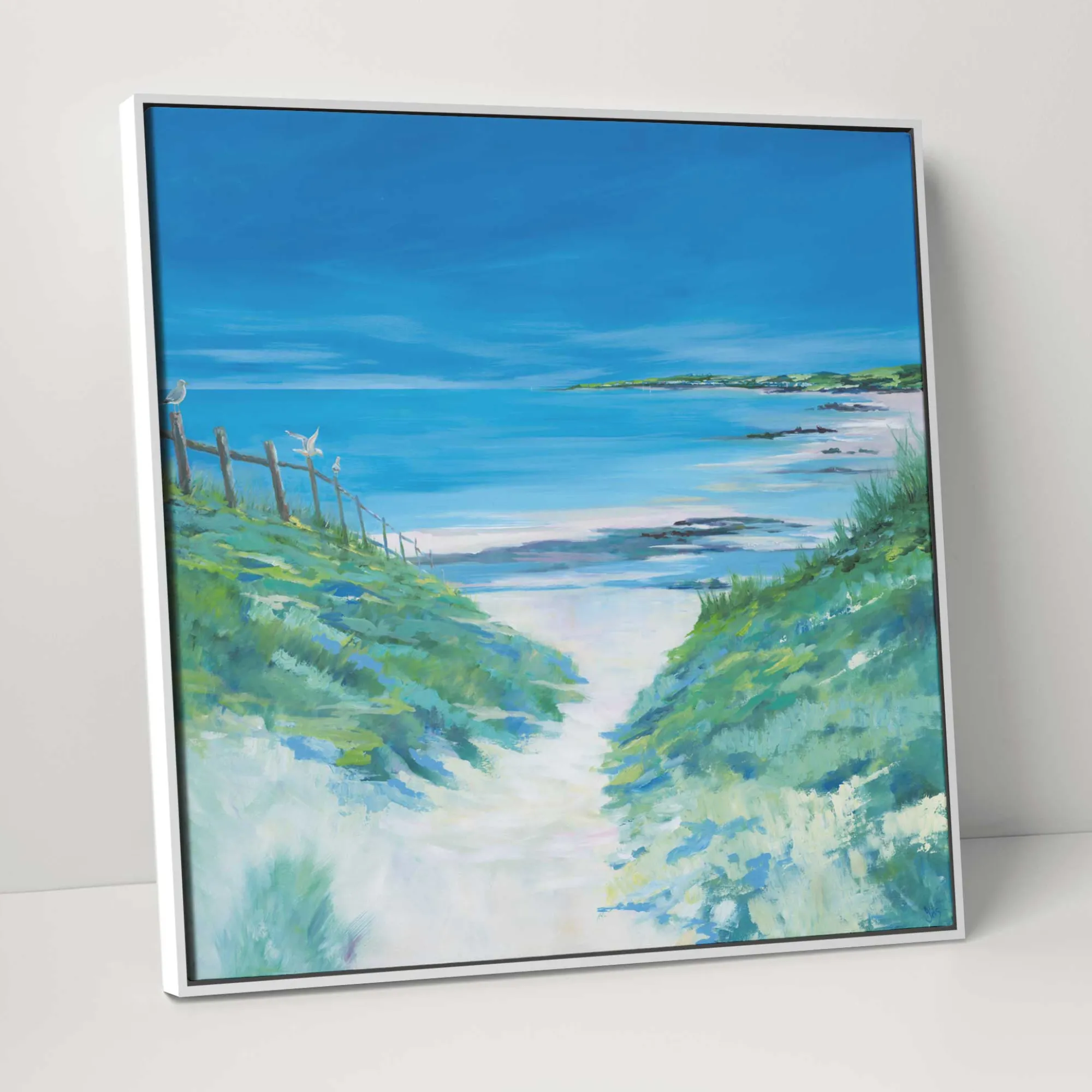 Cornwall|Coastal Scenes*Whistlefish Porthcurinck Beach Framed Canvas
