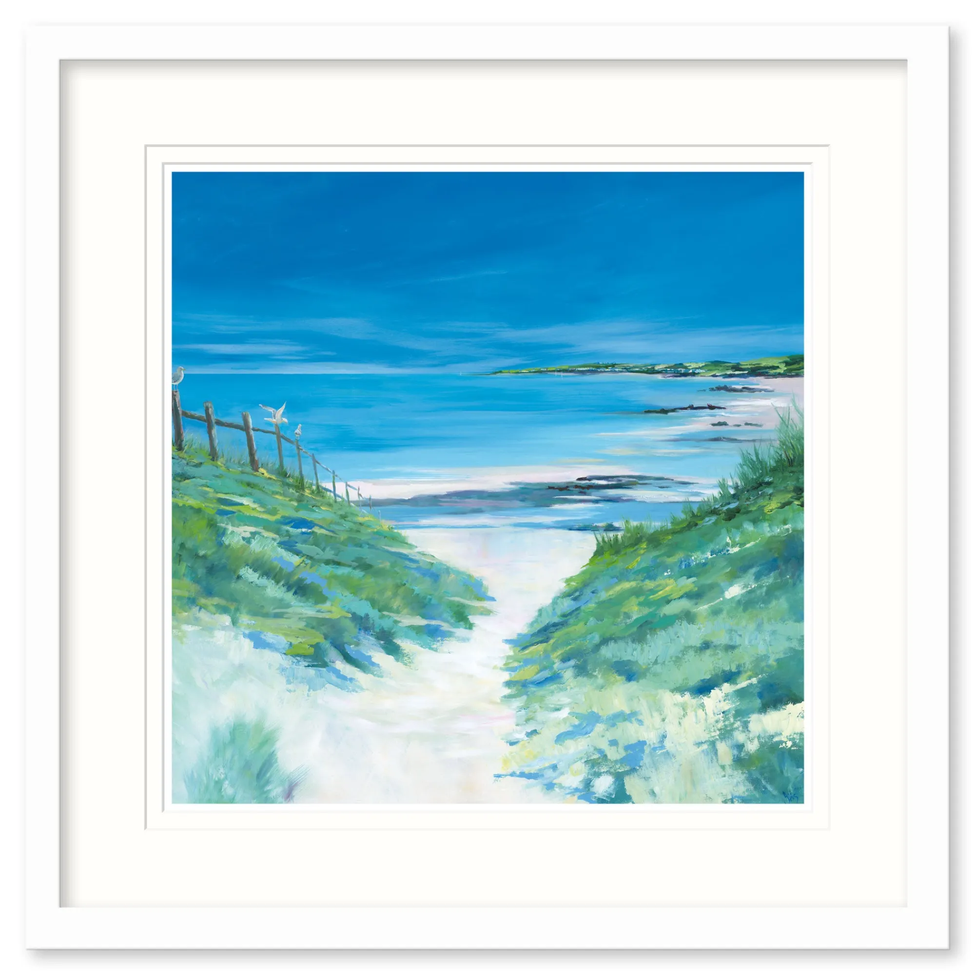 Cornwall|Coastal Scenes*Whistlefish Porthcurnick Beach Medium Framed Print