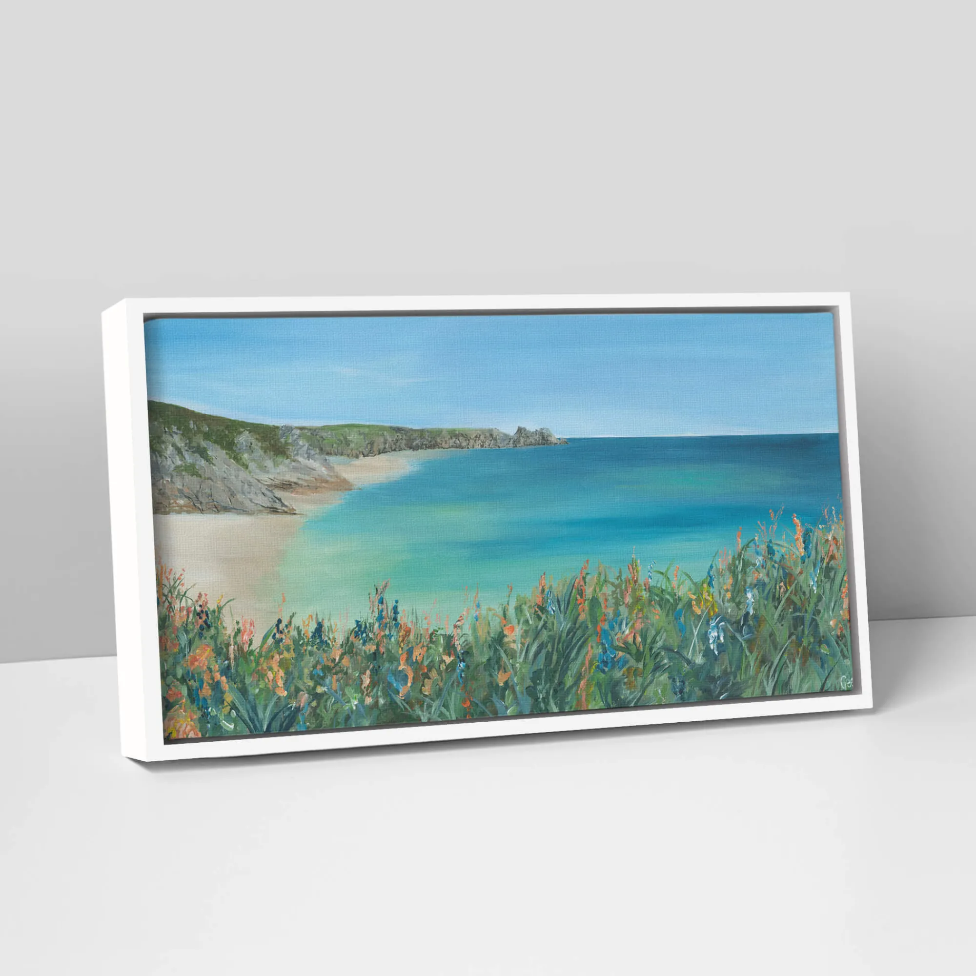 Cornwall|Coastal Scenes*Whistlefish Porthcurno Framed Canvas