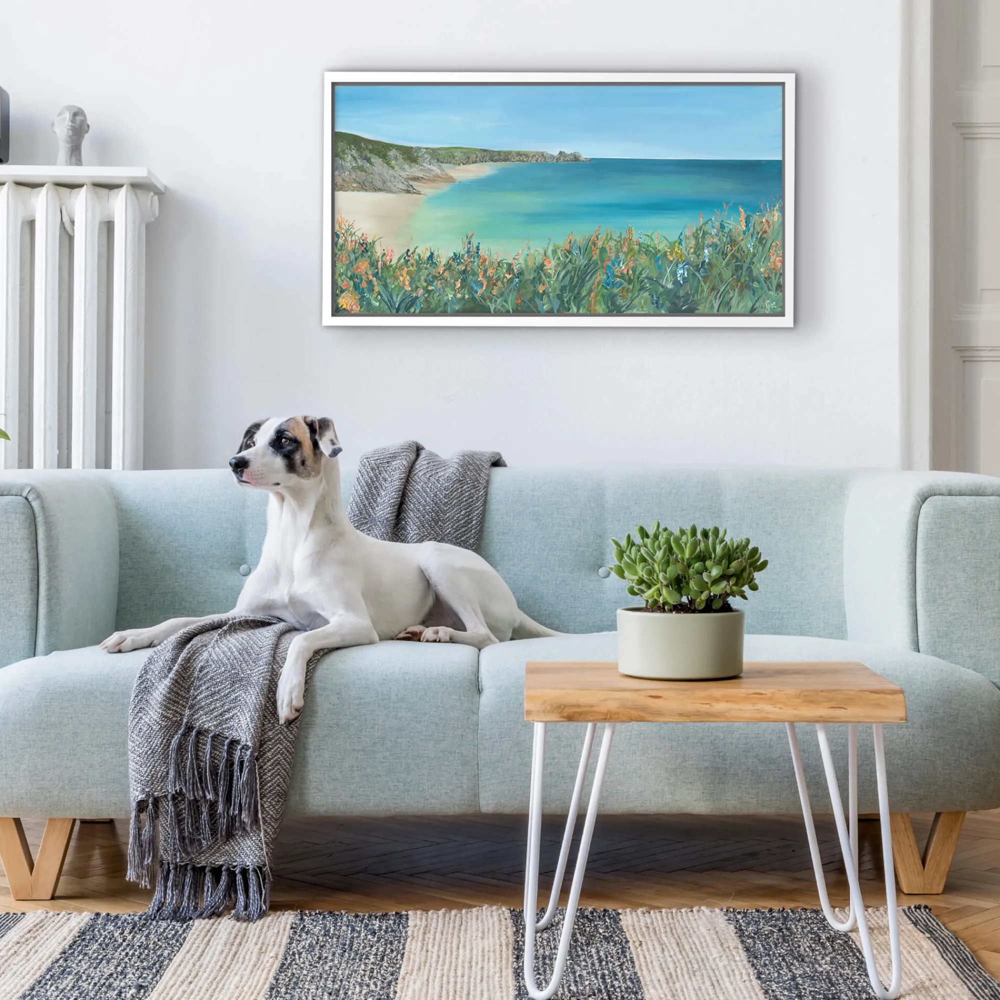 Cornwall|Coastal Scenes*Whistlefish Porthcurno Framed Canvas