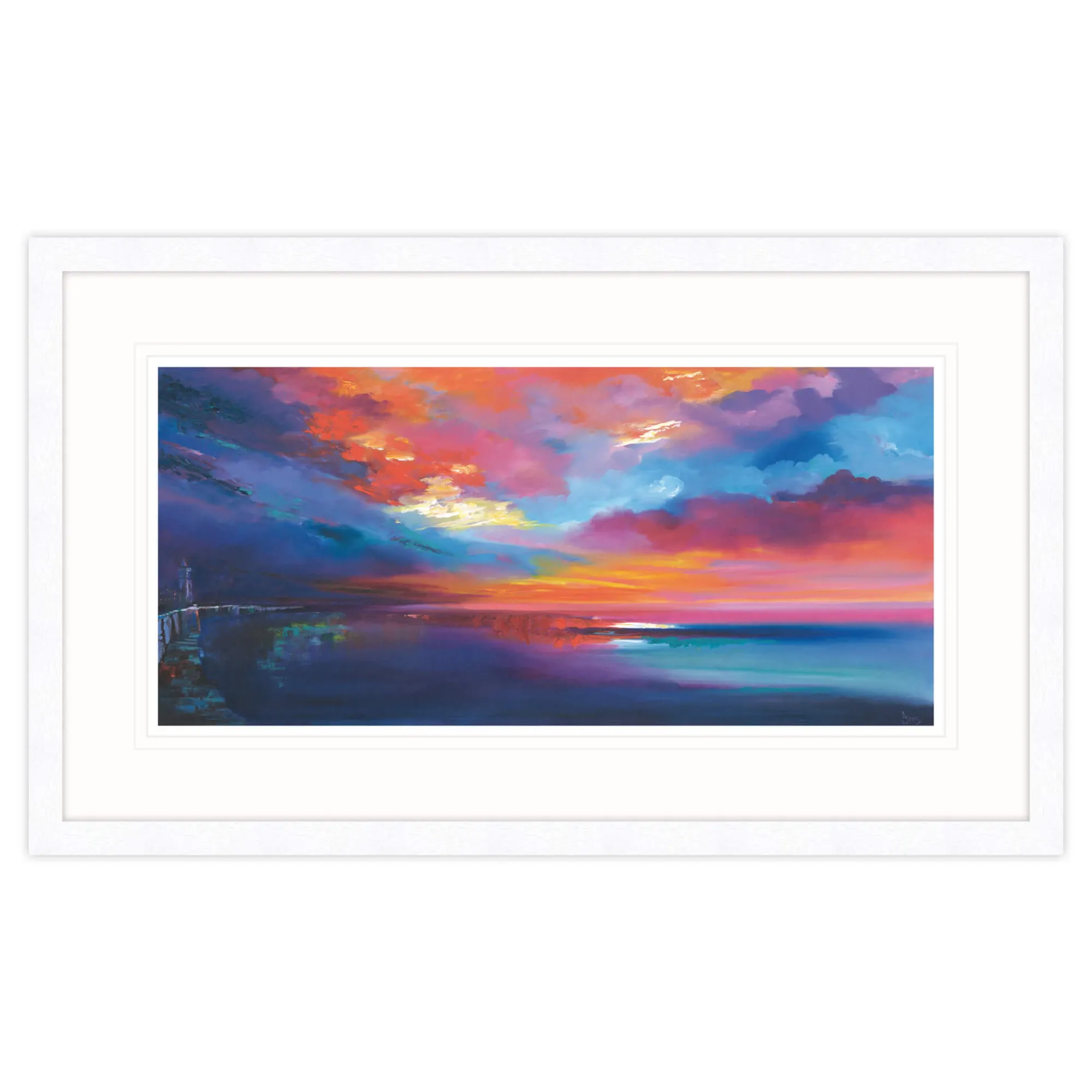 Cornwall|Coastal Scenes*Whistlefish Porthleven Sunset Framed Print