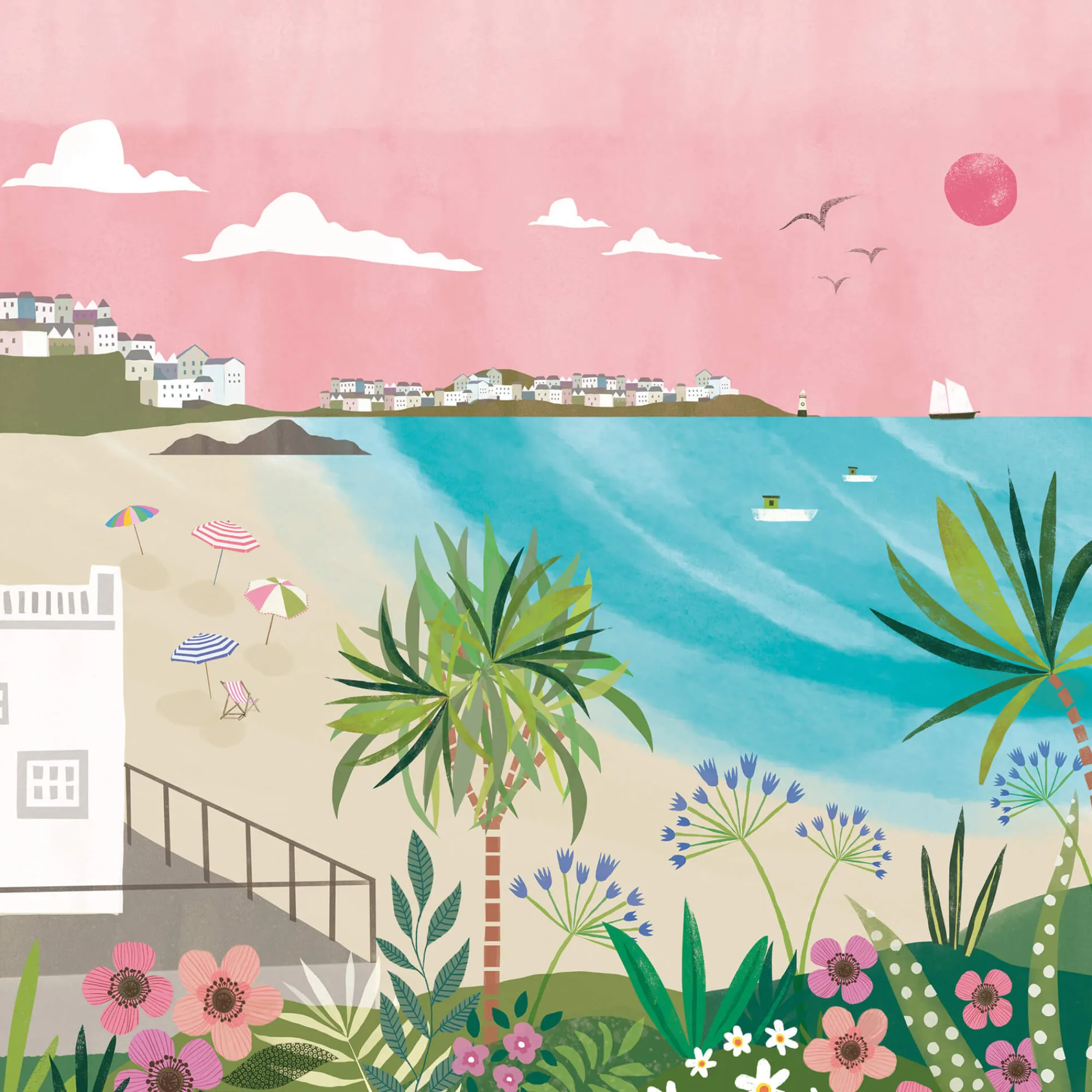 Unframed Prints*Whistlefish Porthminster Beach Mini Square Art Print