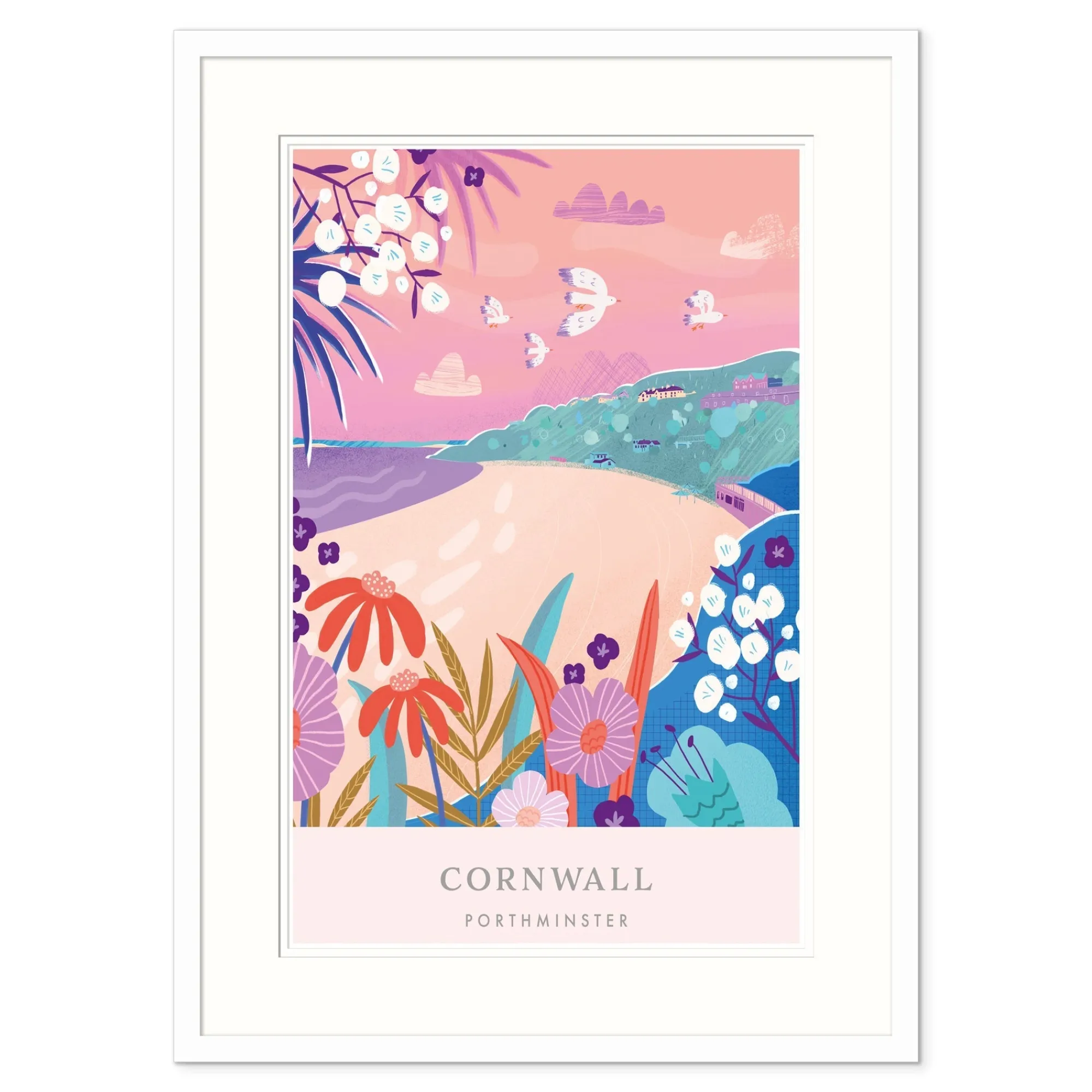 St Ives|Cornwall*Whistlefish Porthminster Brights Small Framed Print