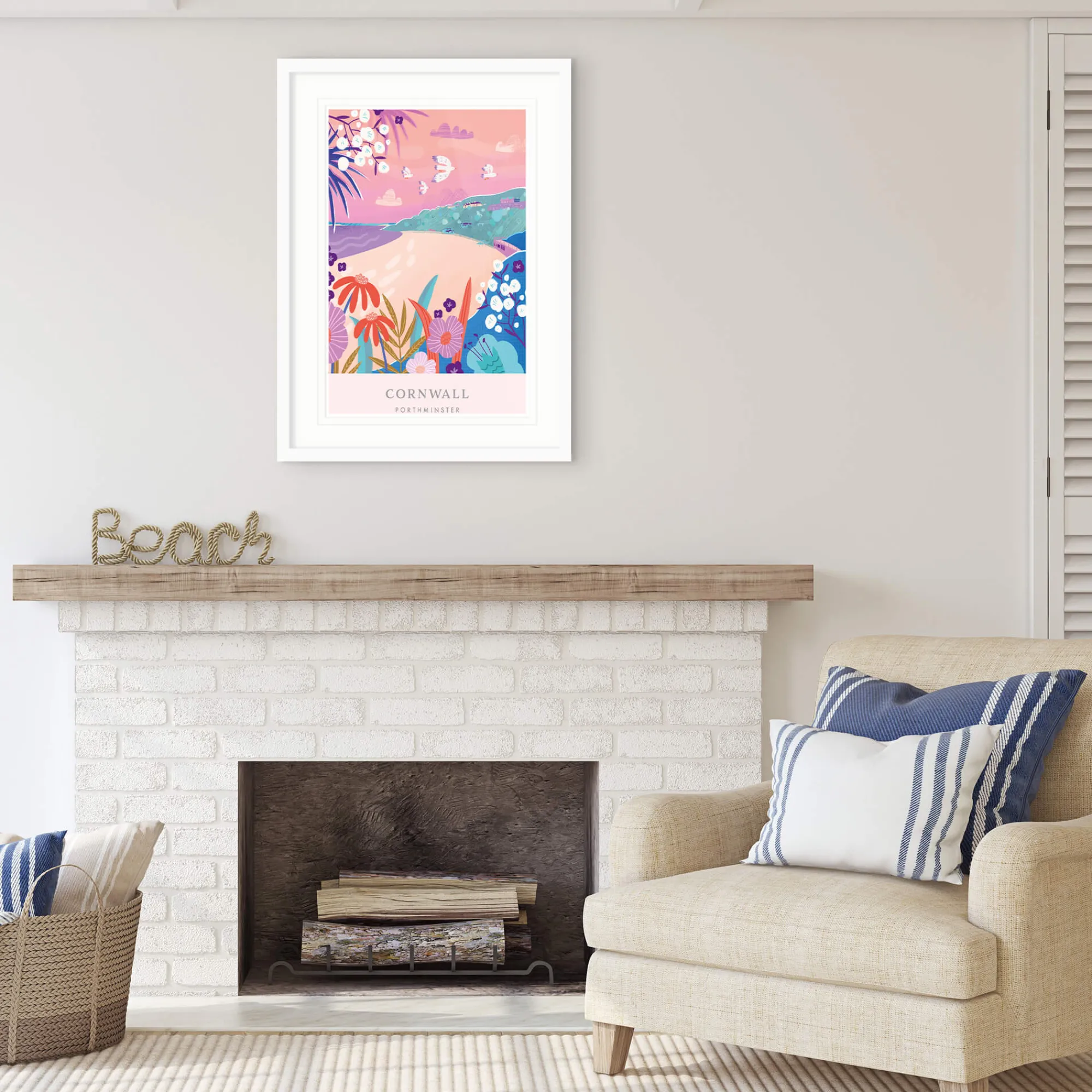 St Ives|Cornwall*Whistlefish Porthminster Brights Small Framed Print