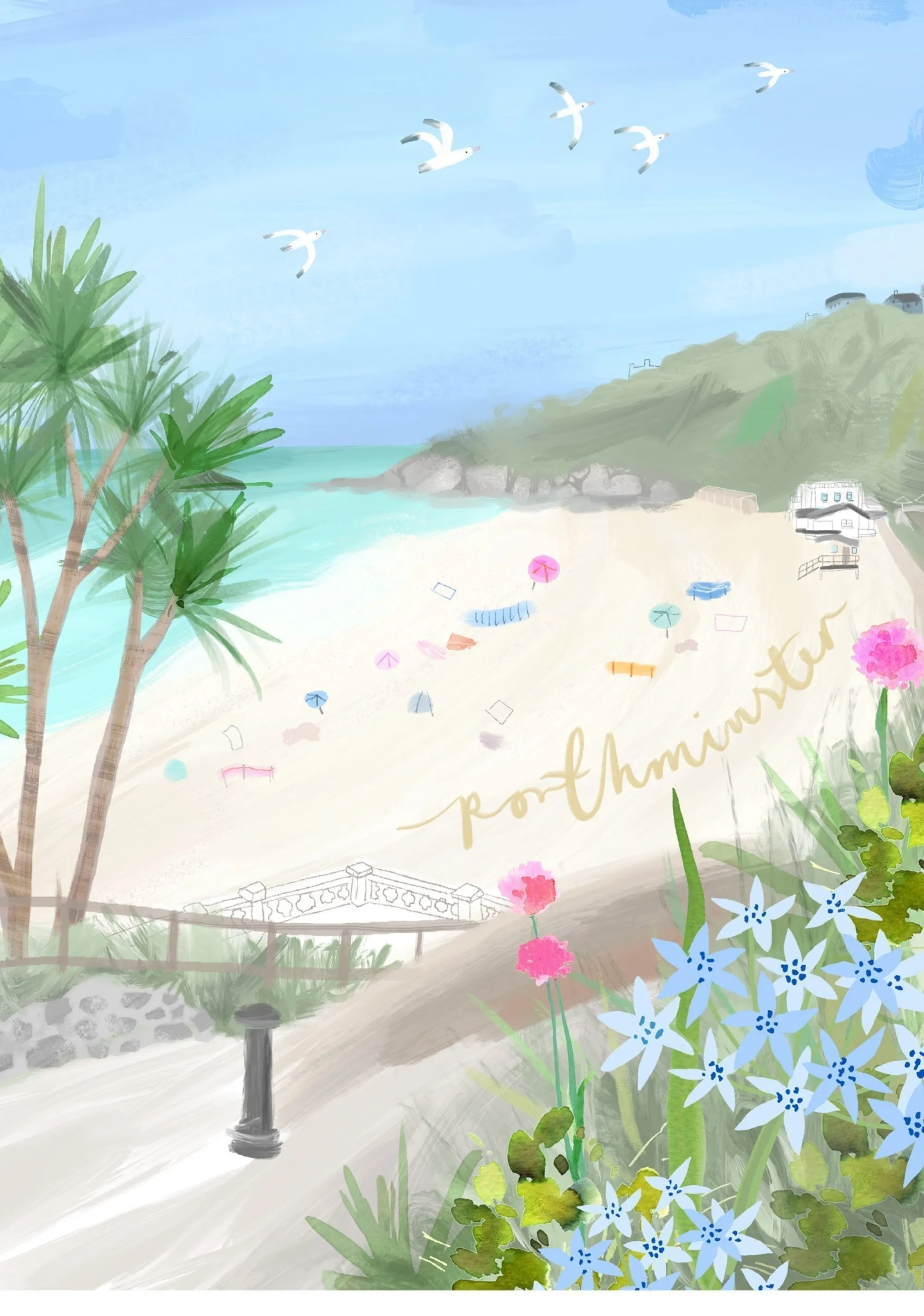 Unframed Prints*Whistlefish Porthminster Med Art Print
