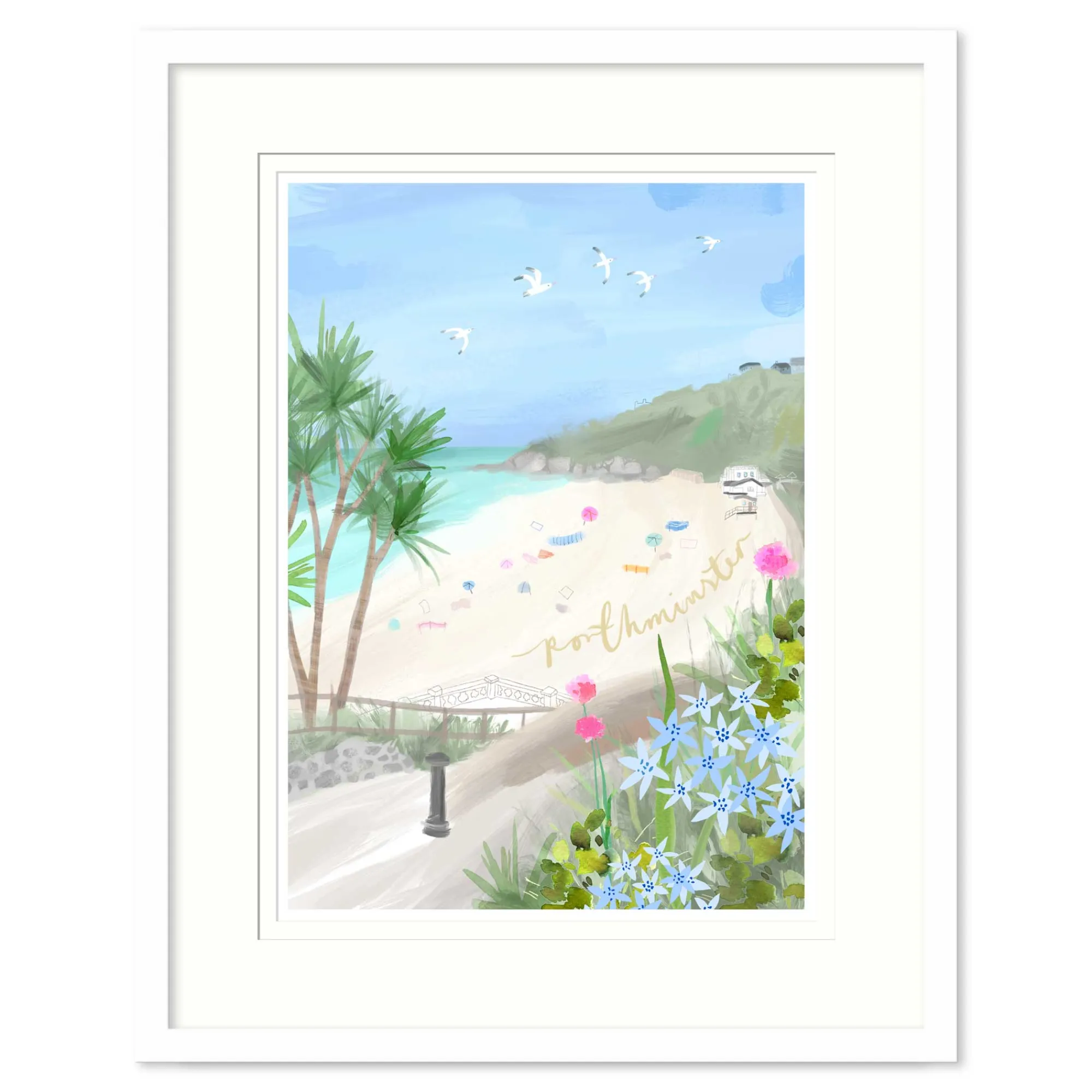 St Ives|Travel*Whistlefish Porthminster Med Framed Print