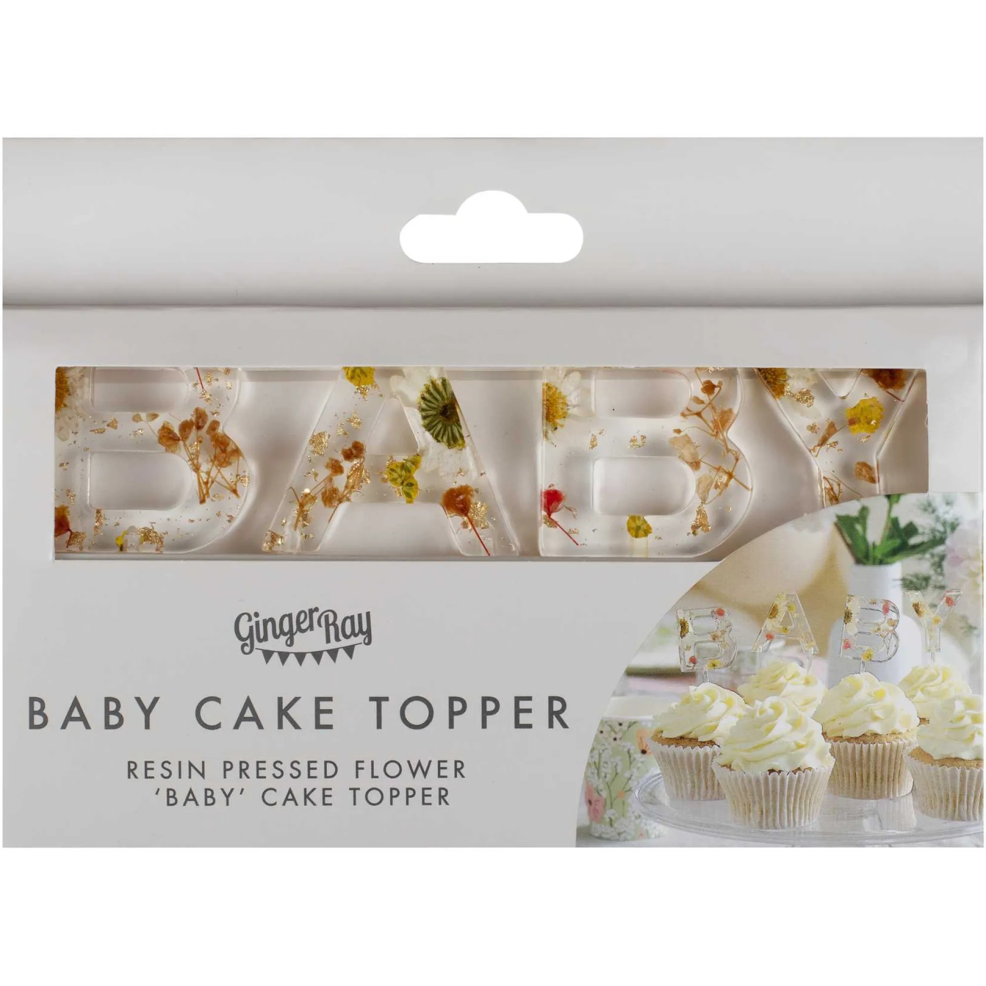 Cake Topper|Floral*Whistlefish Pressed Flower Baby Shower Cake Topper