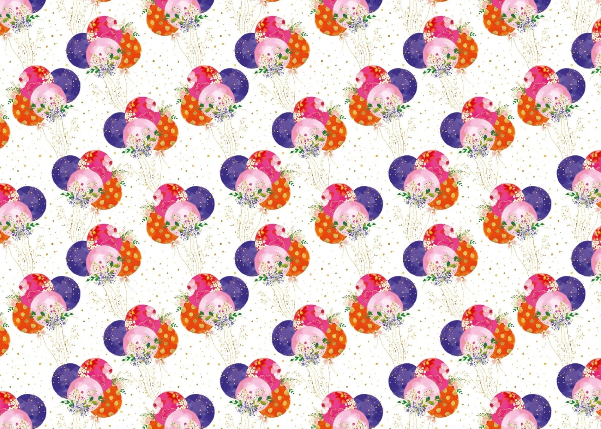 Gift Wrap|Birthday*Whistlefish Pretty Balloons Wrapping Paper