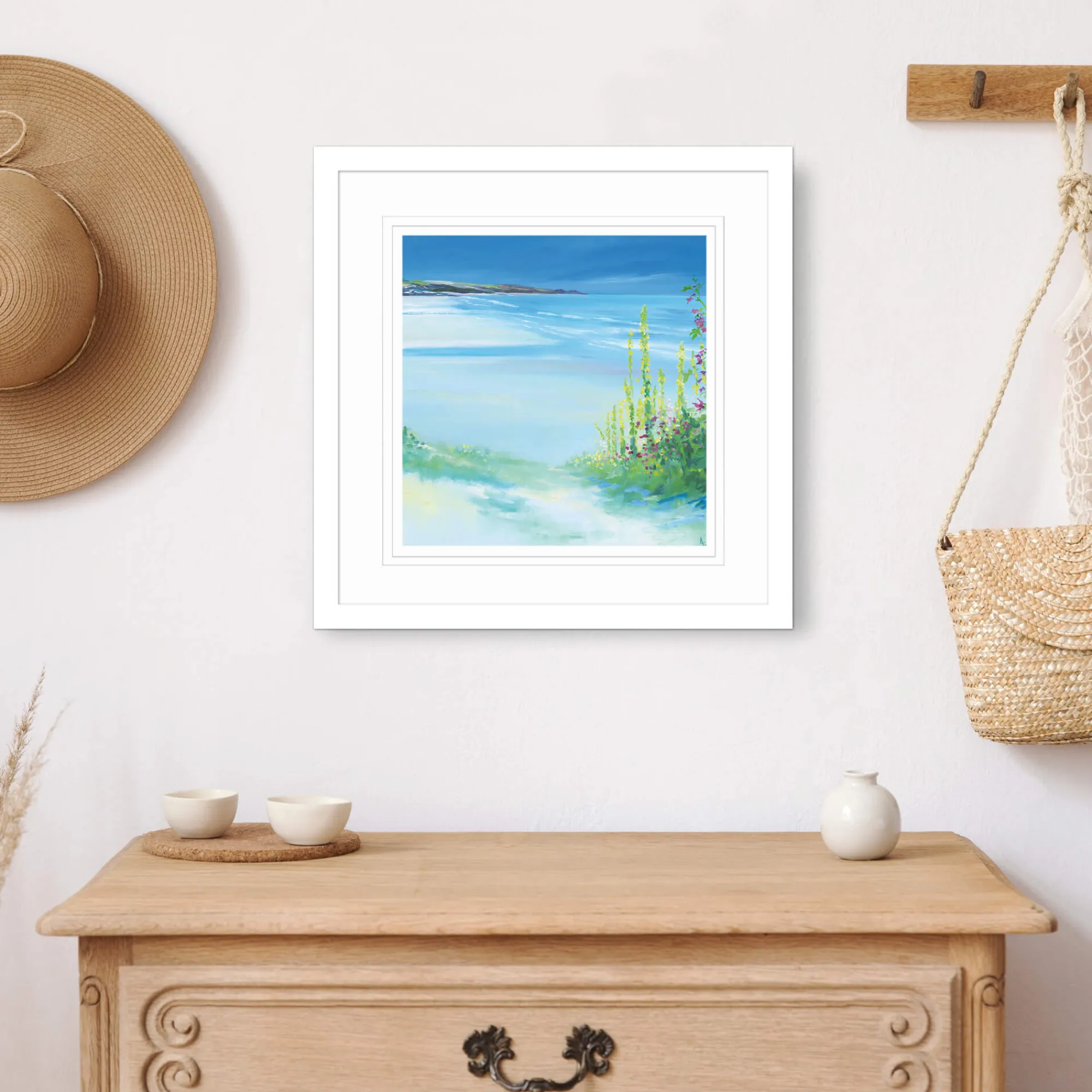 Cornwall|Coastal Scenes*Whistlefish Pretty Perranuthno Small Framed Print