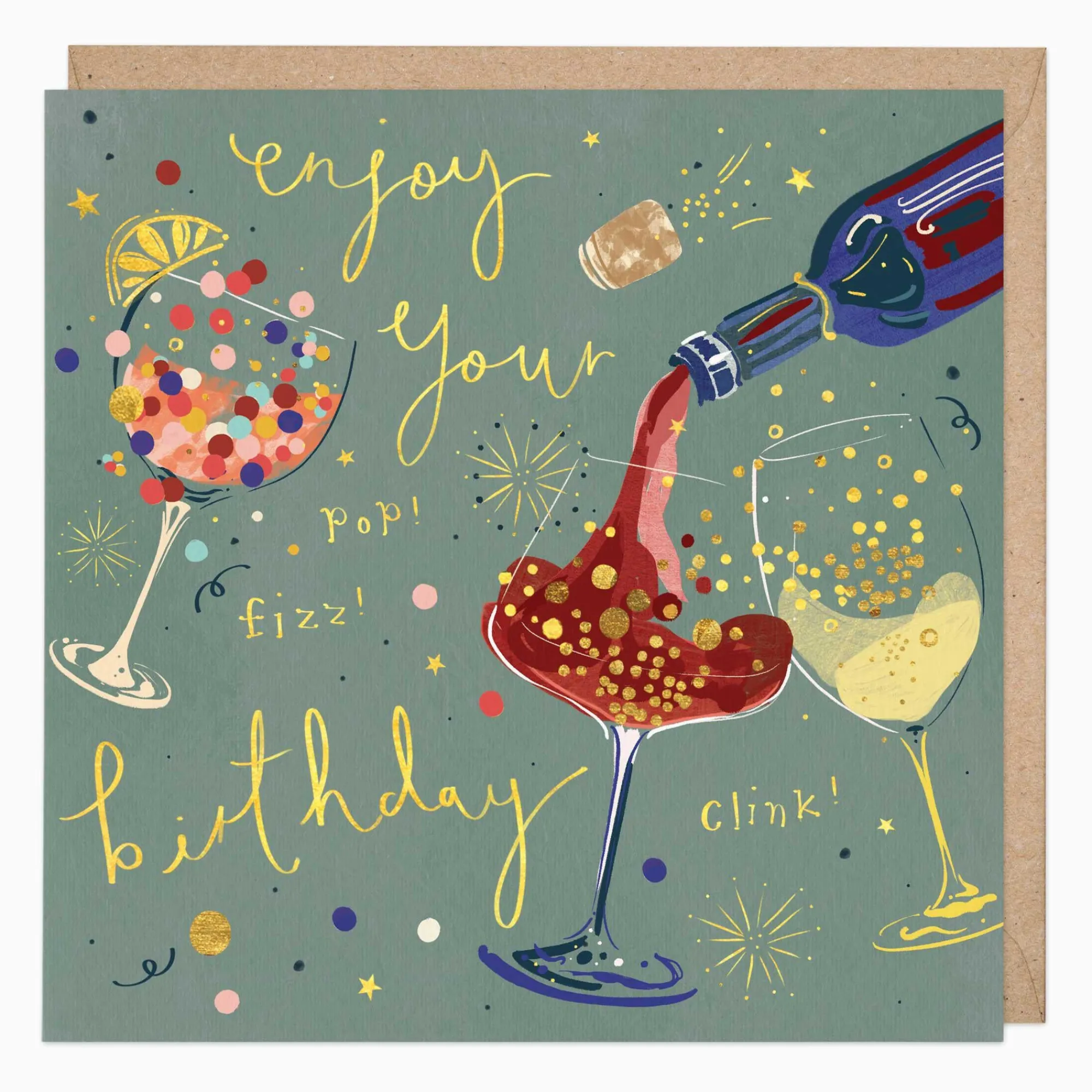 Birthday*Whistlefish Prosecco And Wine Birthday Card