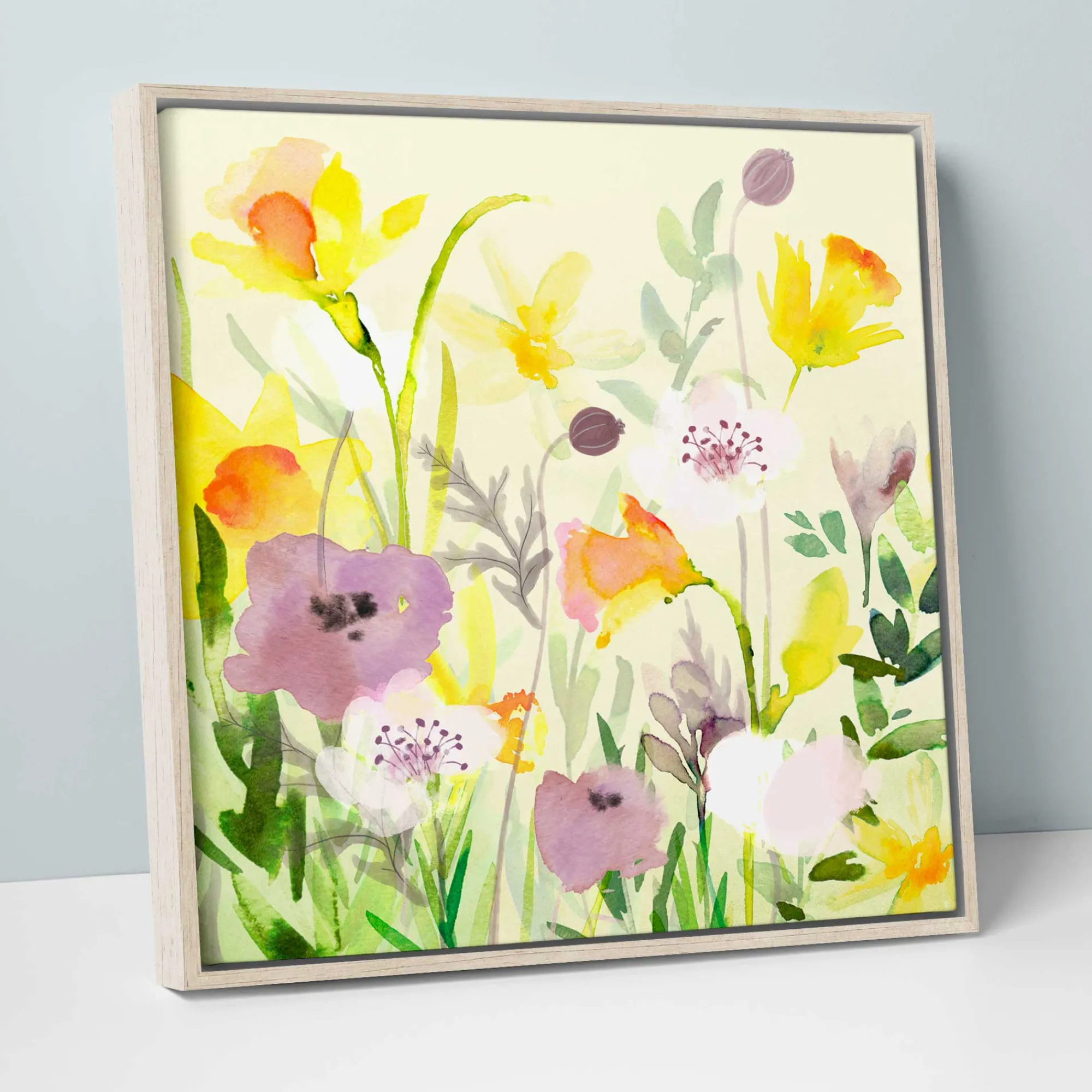 Floral & Flowers|Framed Canvas*Whistlefish Purple Crocus Framed Canvas