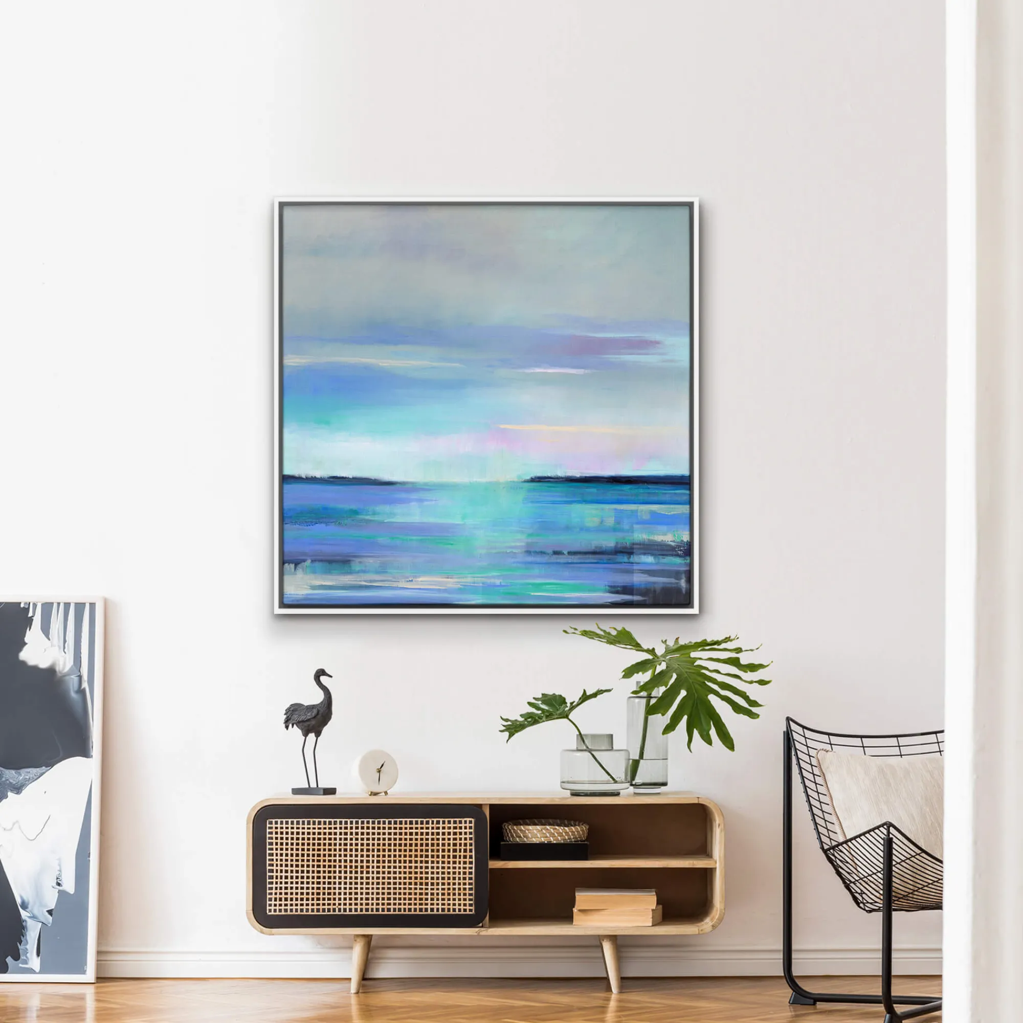 Coastal Scenes|Framed Canvas*Whistlefish Rain Perranuthnoe Large Framed Canvas