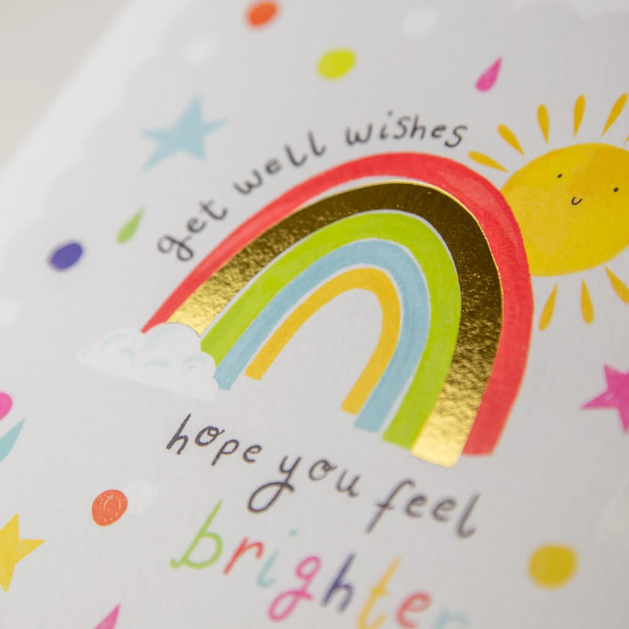 Get Well Soon*Whistlefish Rainbow Sun Get Well Wishes Card