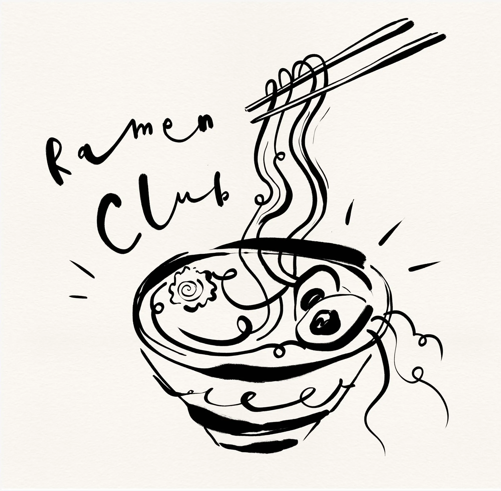 Inky Lines|Framed Prints*Whistlefish Ramen Club Framed Print