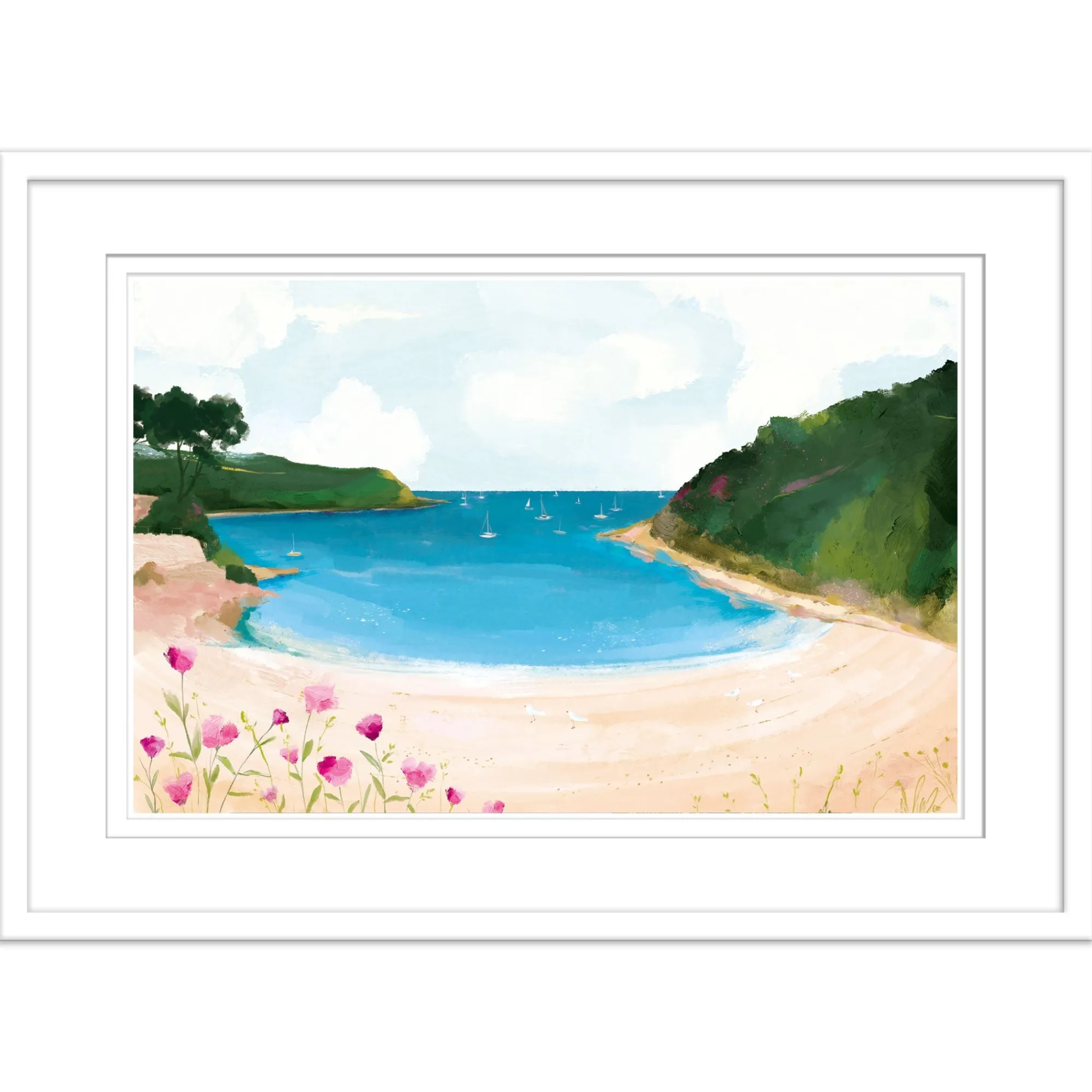 Fowey|Cornwall*Whistlefish Readymoney Cove Large Framed Print