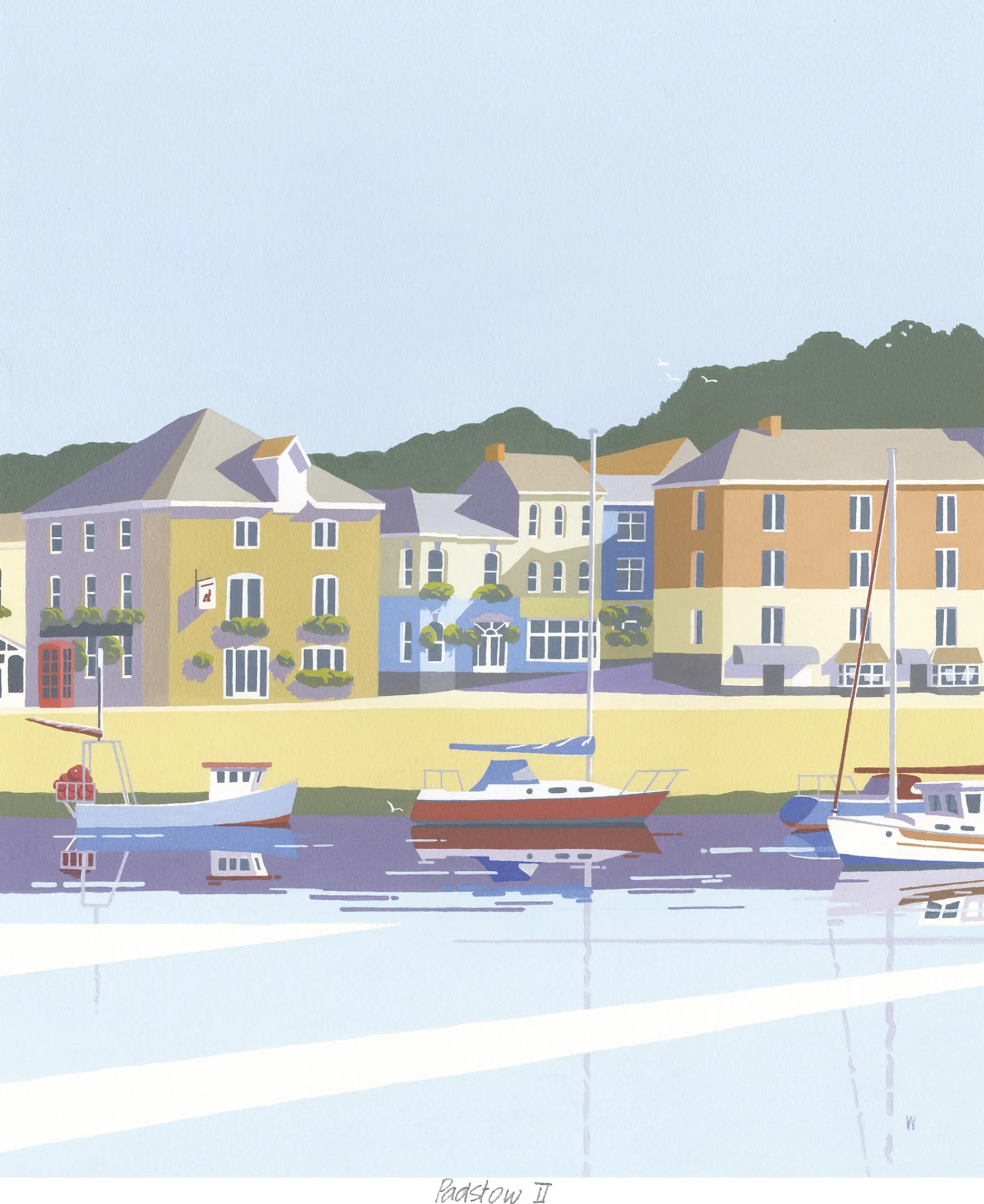 Unframed Prints*Whistlefish Refined Padstow Harbour Art Print