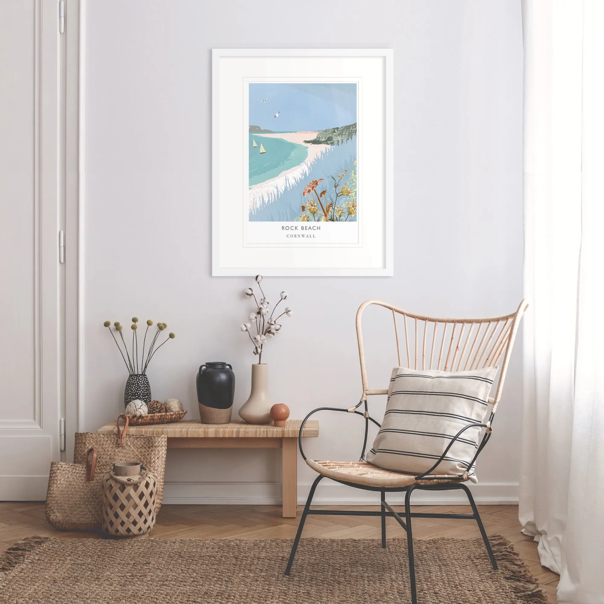 Cornwall|Travel*Whistlefish Rock Beach Framed Print