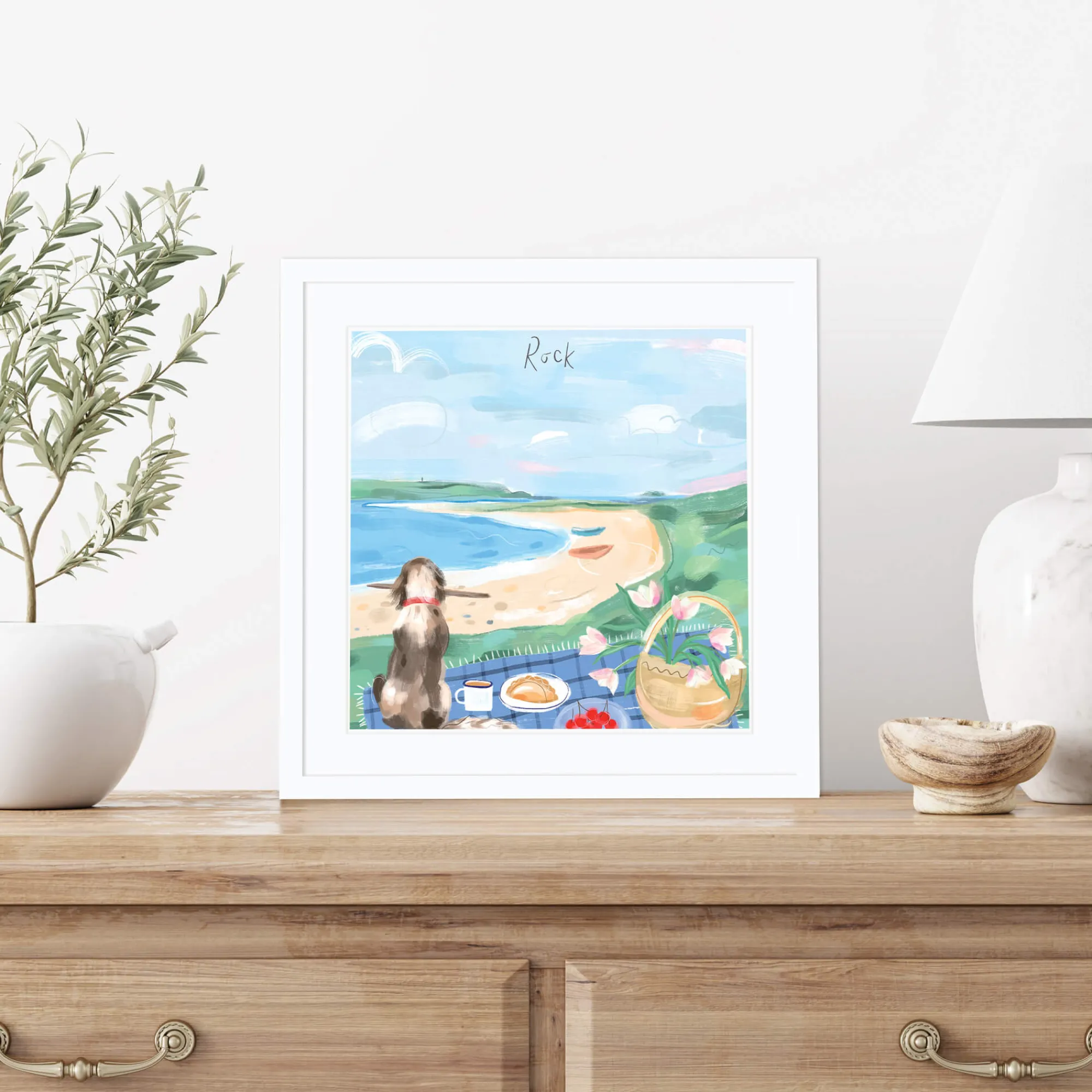 Cornwall|Coastal Scenes*Whistlefish Rock Window View Small Framed Print