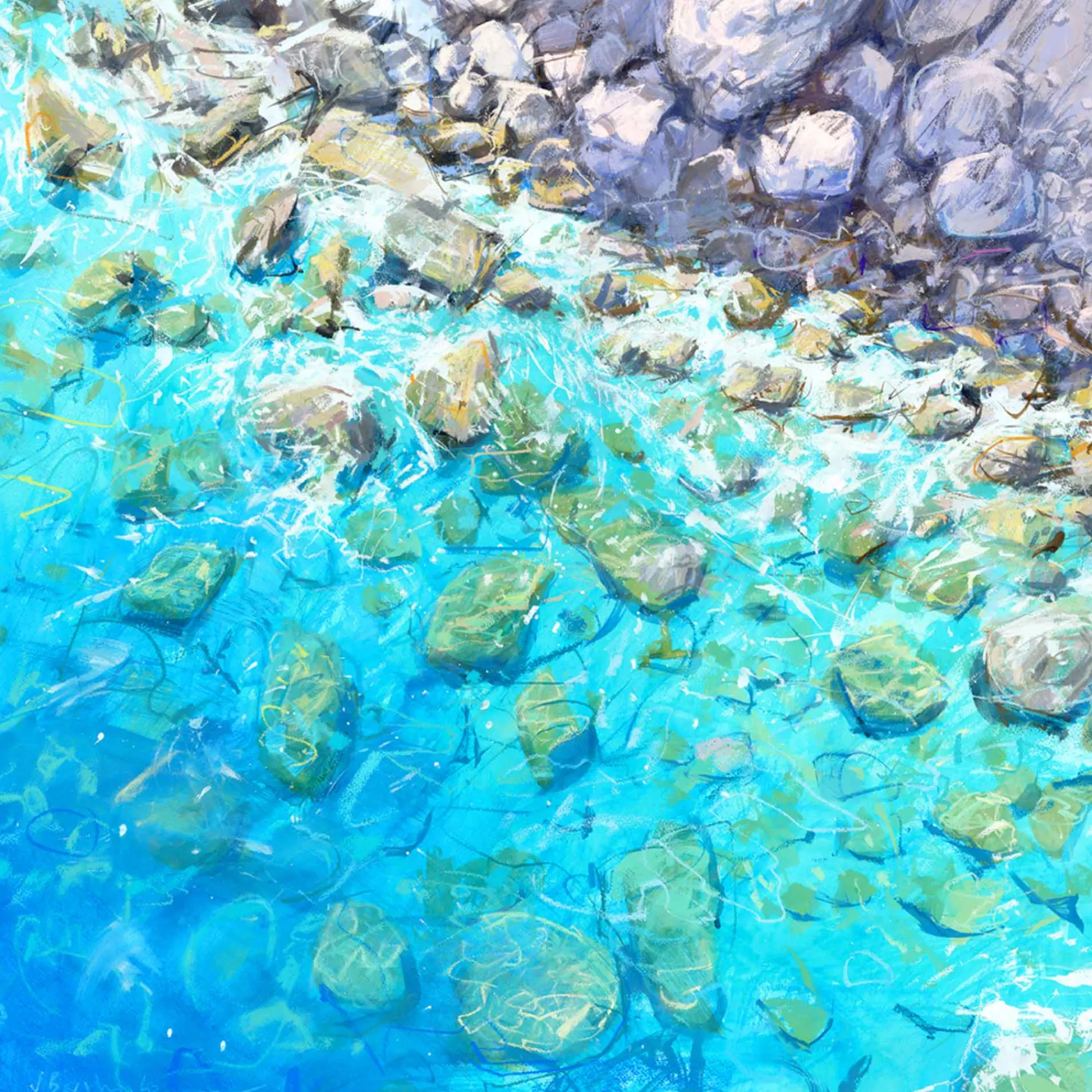 Unframed Prints*Whistlefish Rocks At Myrtos Beach Art Print