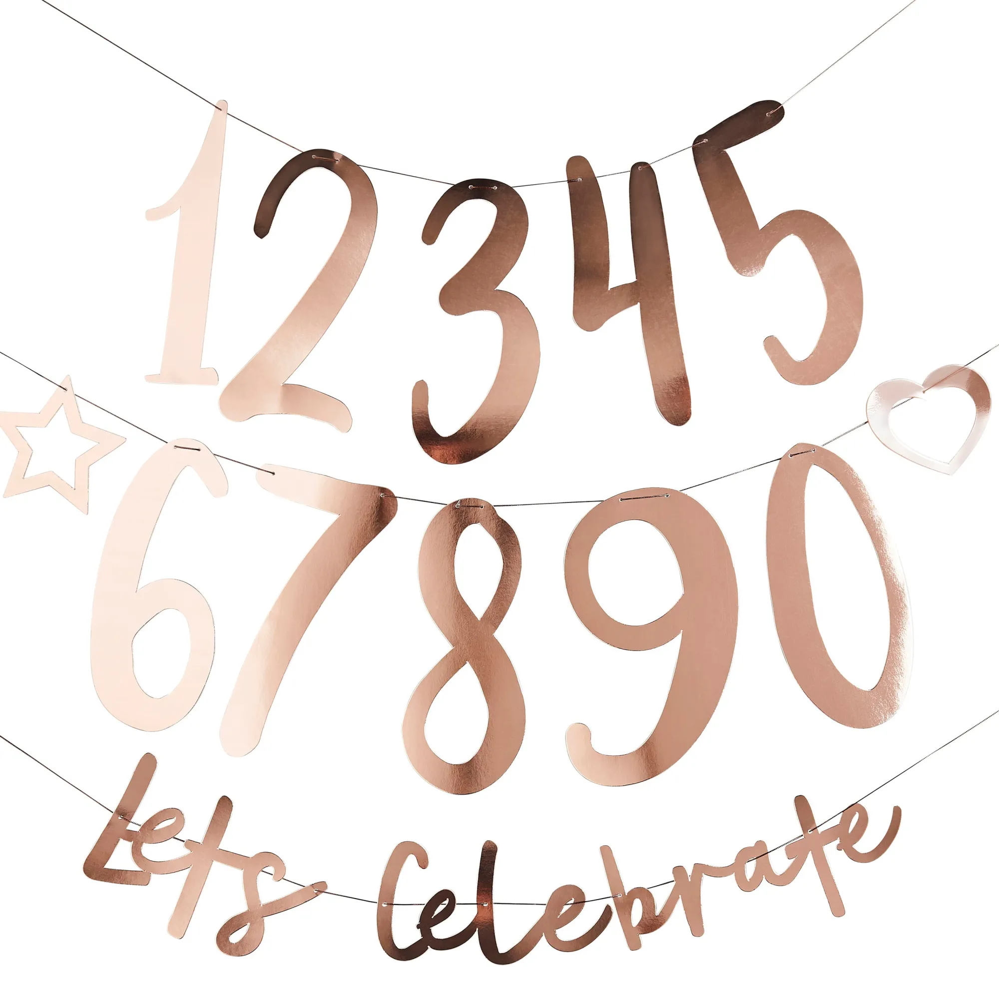 Decorations|Bunting & Garlands*Whistlefish Rose Gold Create Your Own Banner