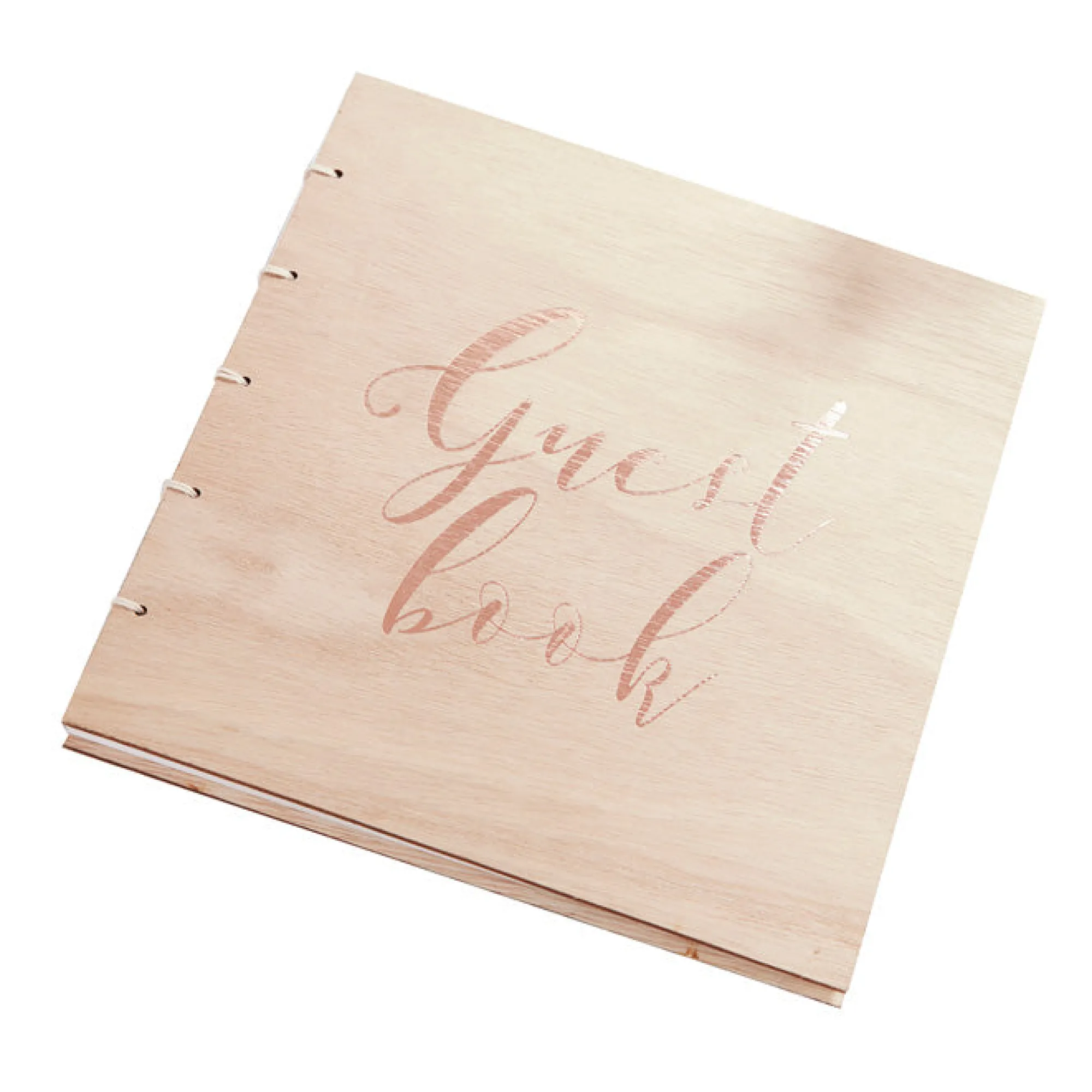 Wedding*Whistlefish Rose Gold Wooden Wedding Guest Book