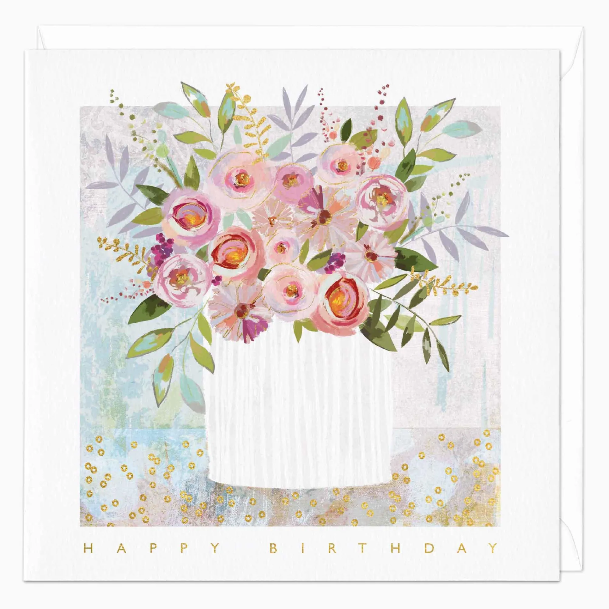 Birthday|For Her*Whistlefish Rose Vase Happy Birthday Card