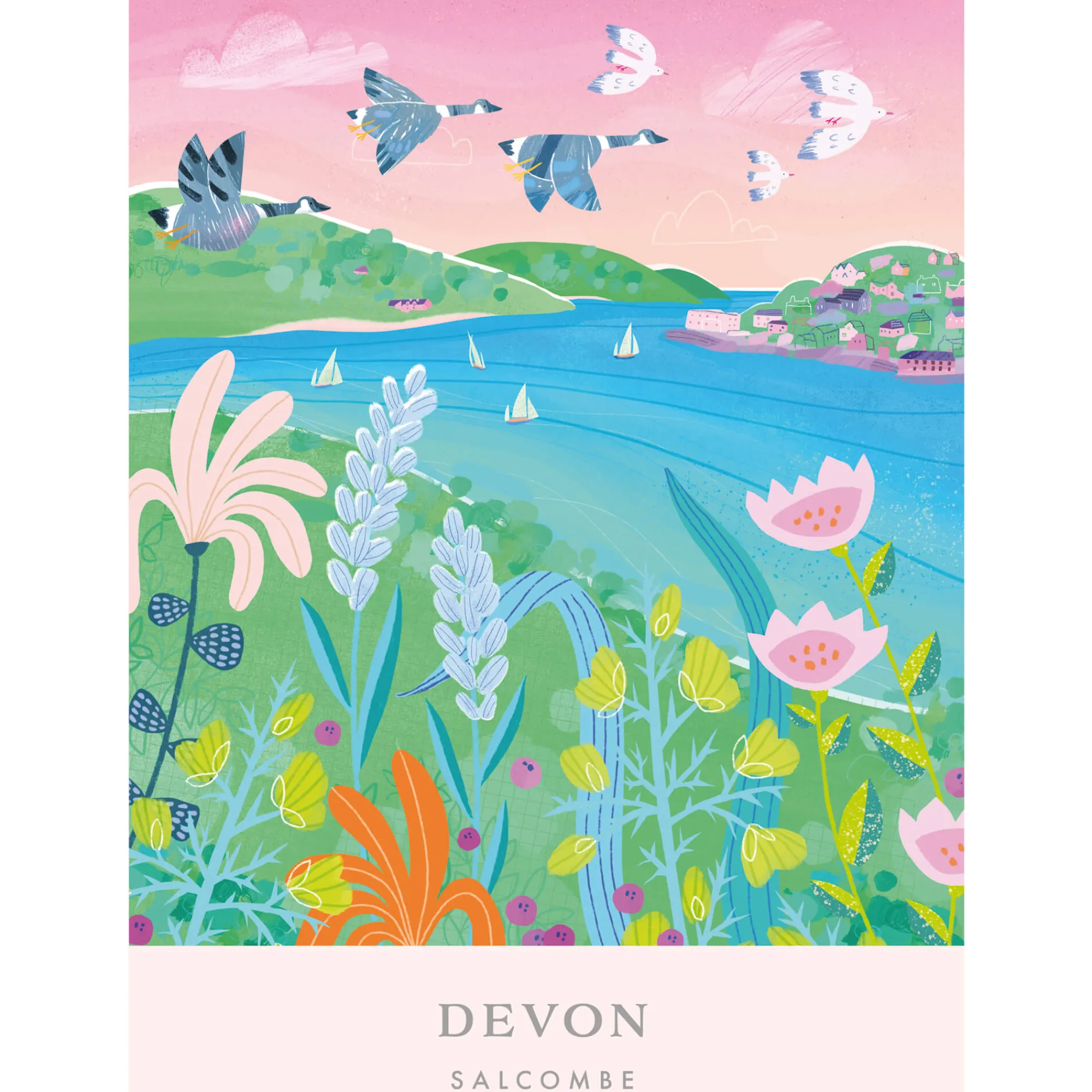 Unframed Prints*Whistlefish Salcombe Brights Art Print