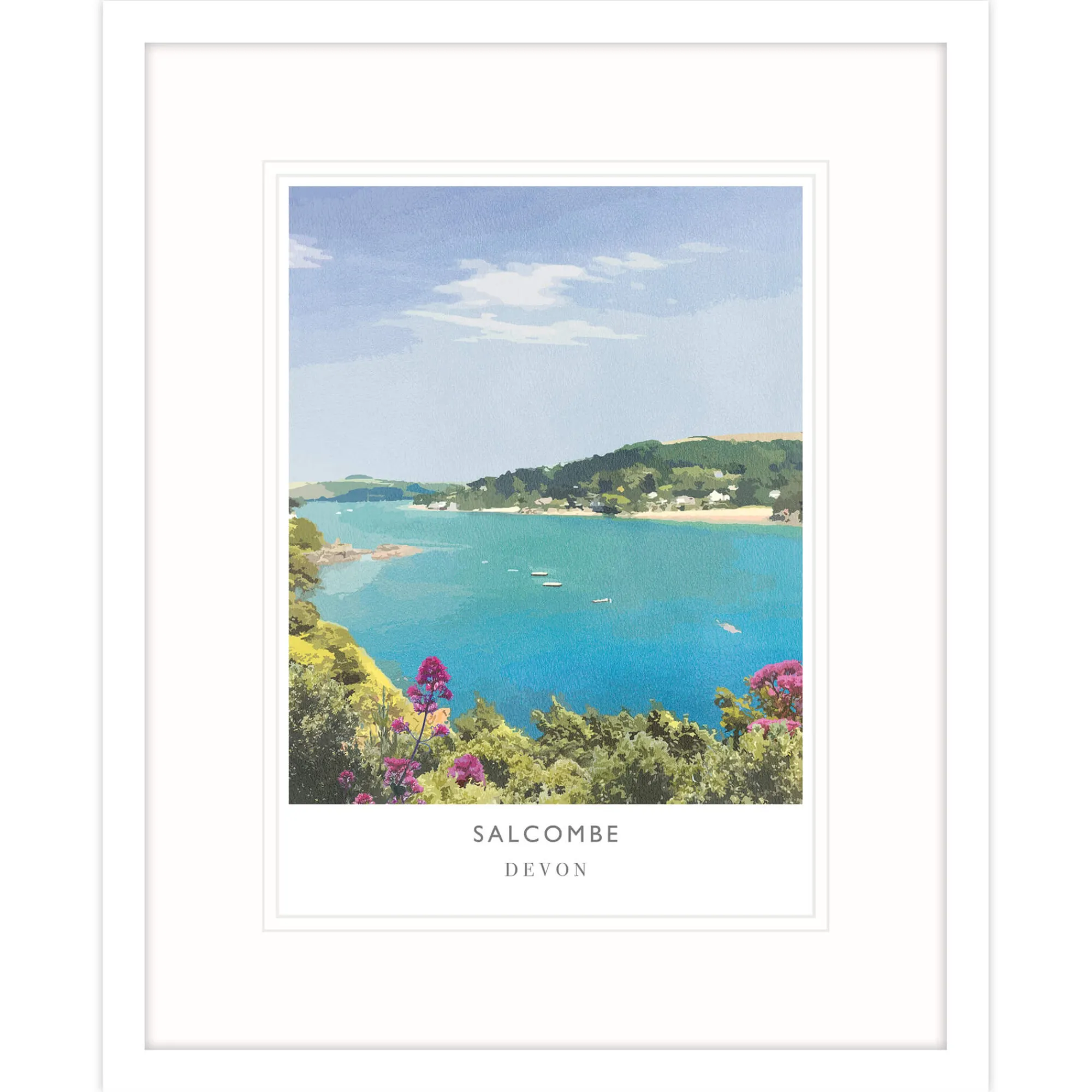 Salcombe|Devon*Whistlefish Salcombe Devon Travel Framed Print