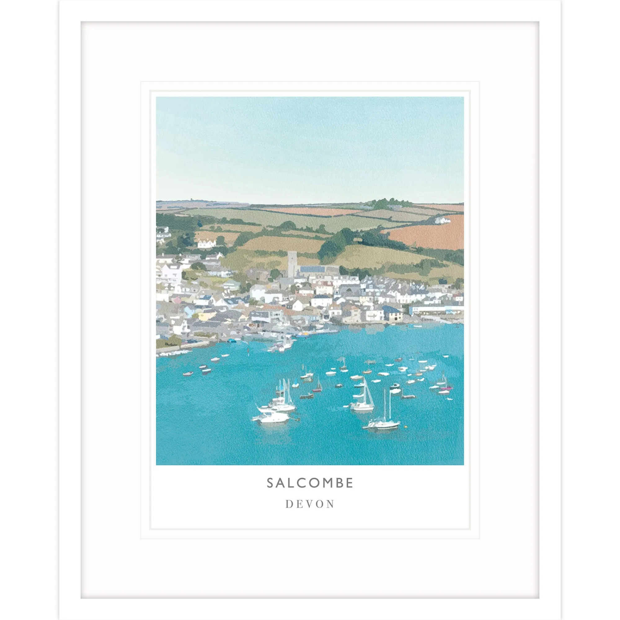 Devon|Travel*Whistlefish Salcombe Framed Print