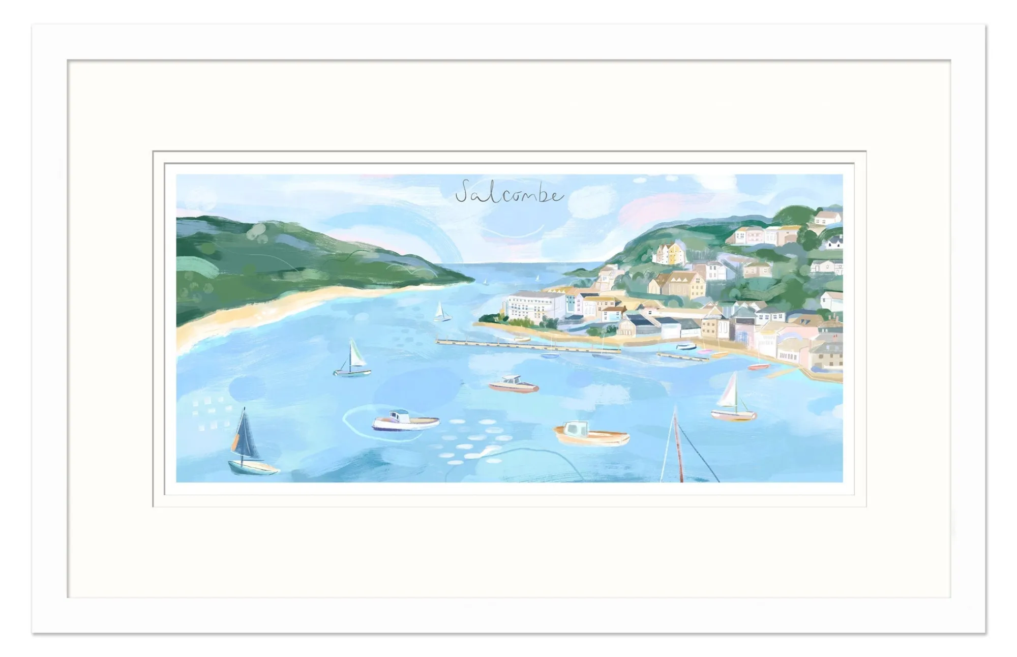 Salcombe|Devon*Whistlefish Salcombe Landscape Small Framed Print