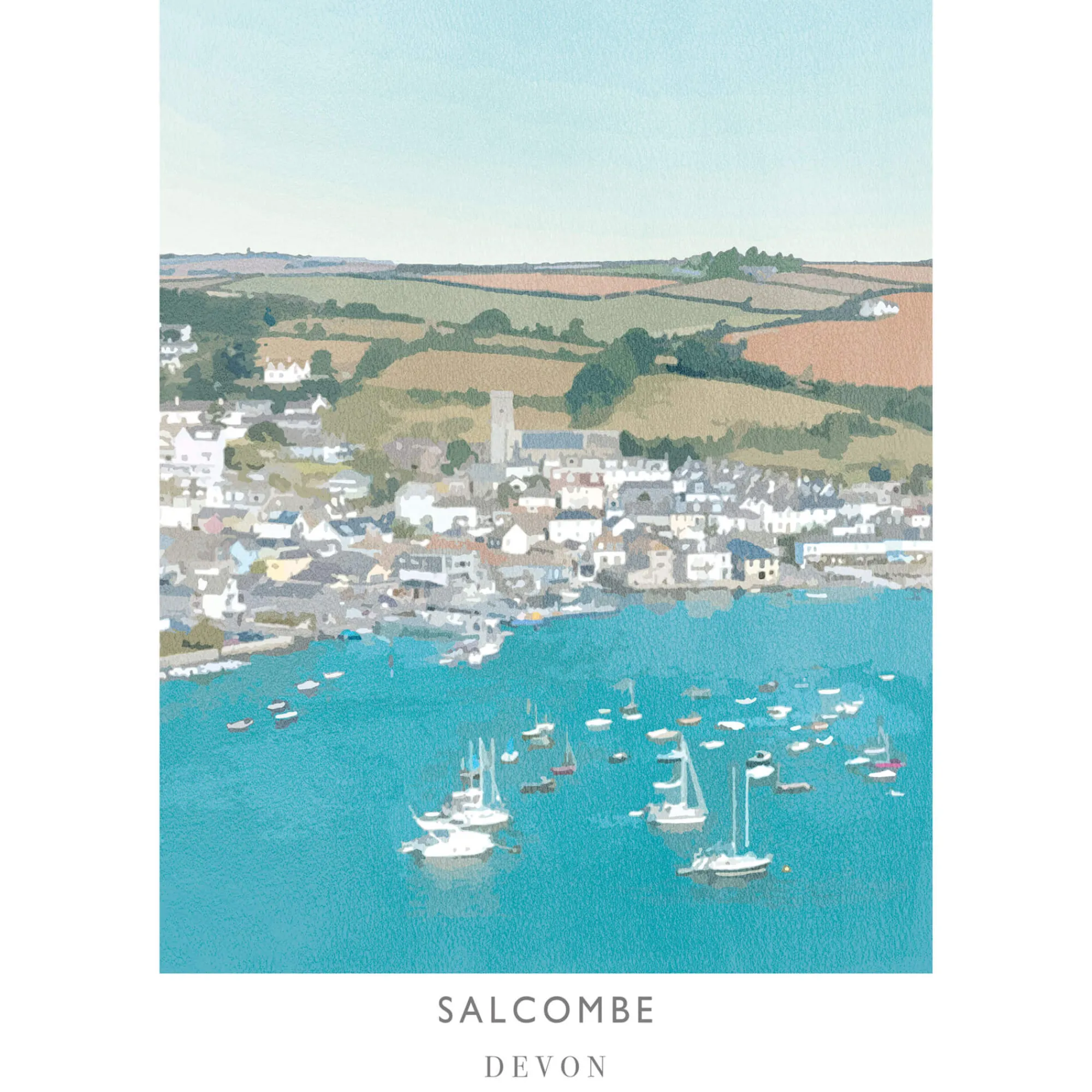 Unframed Prints*Whistlefish Salcombe Large Art Print