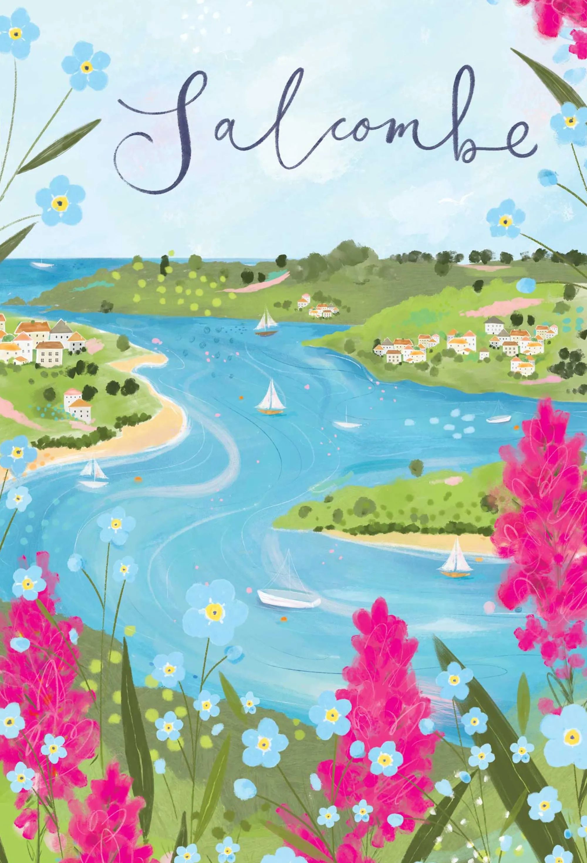 Salcombe|Cornwall*Whistlefish Salcombe Large Framed Print