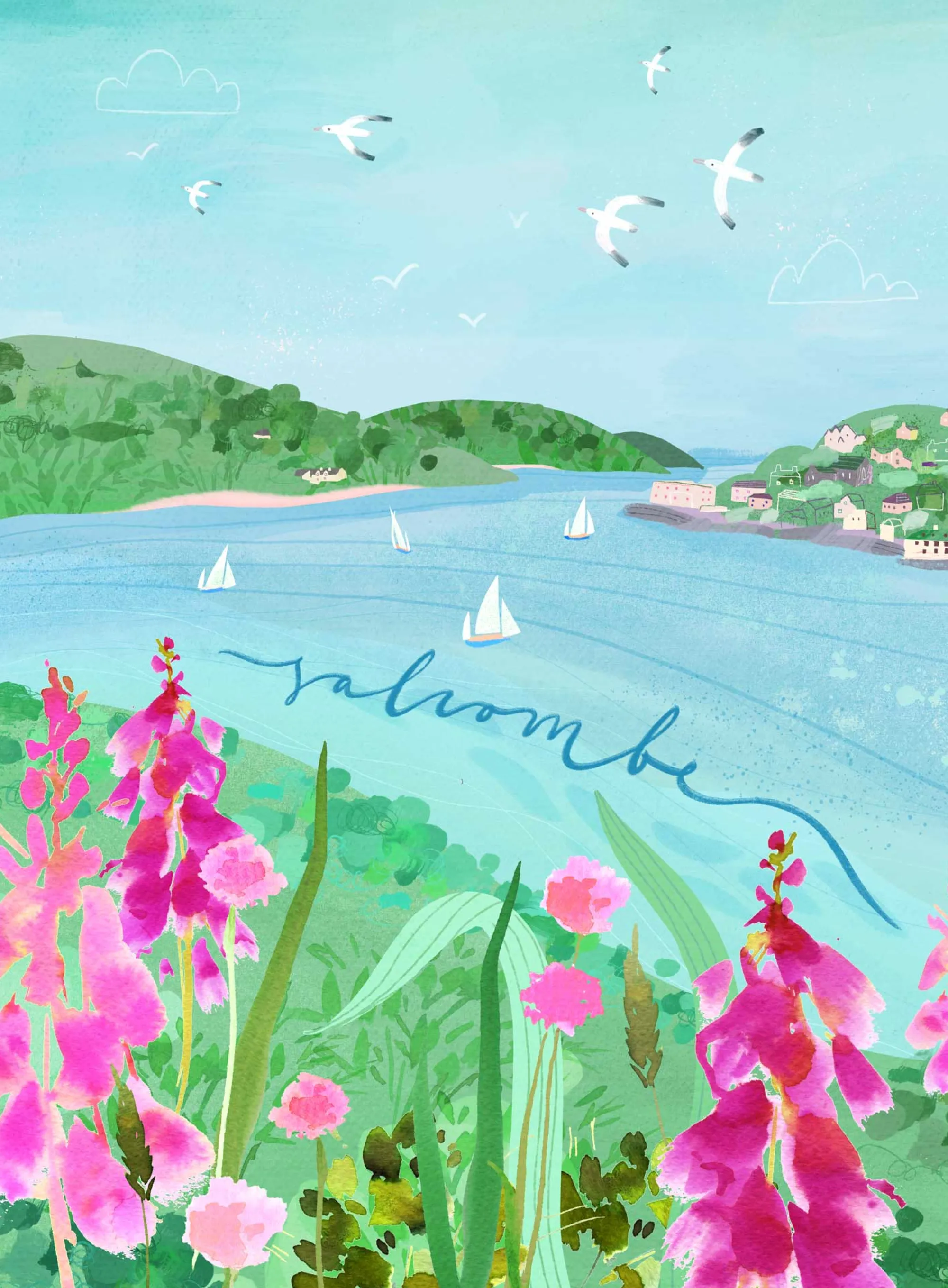 Unframed Prints*Whistlefish Salcombe Med Art Print