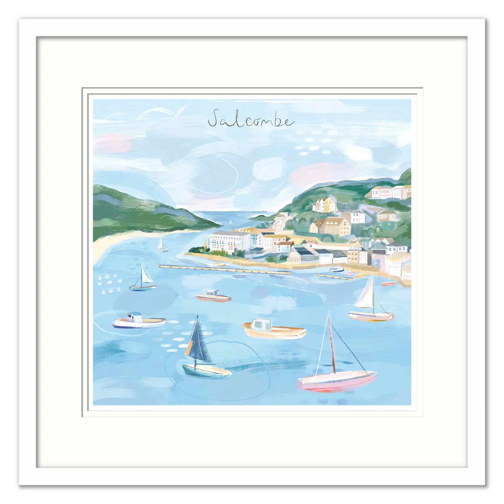 Devon|Travel*Whistlefish Salcombe Small Framed Print