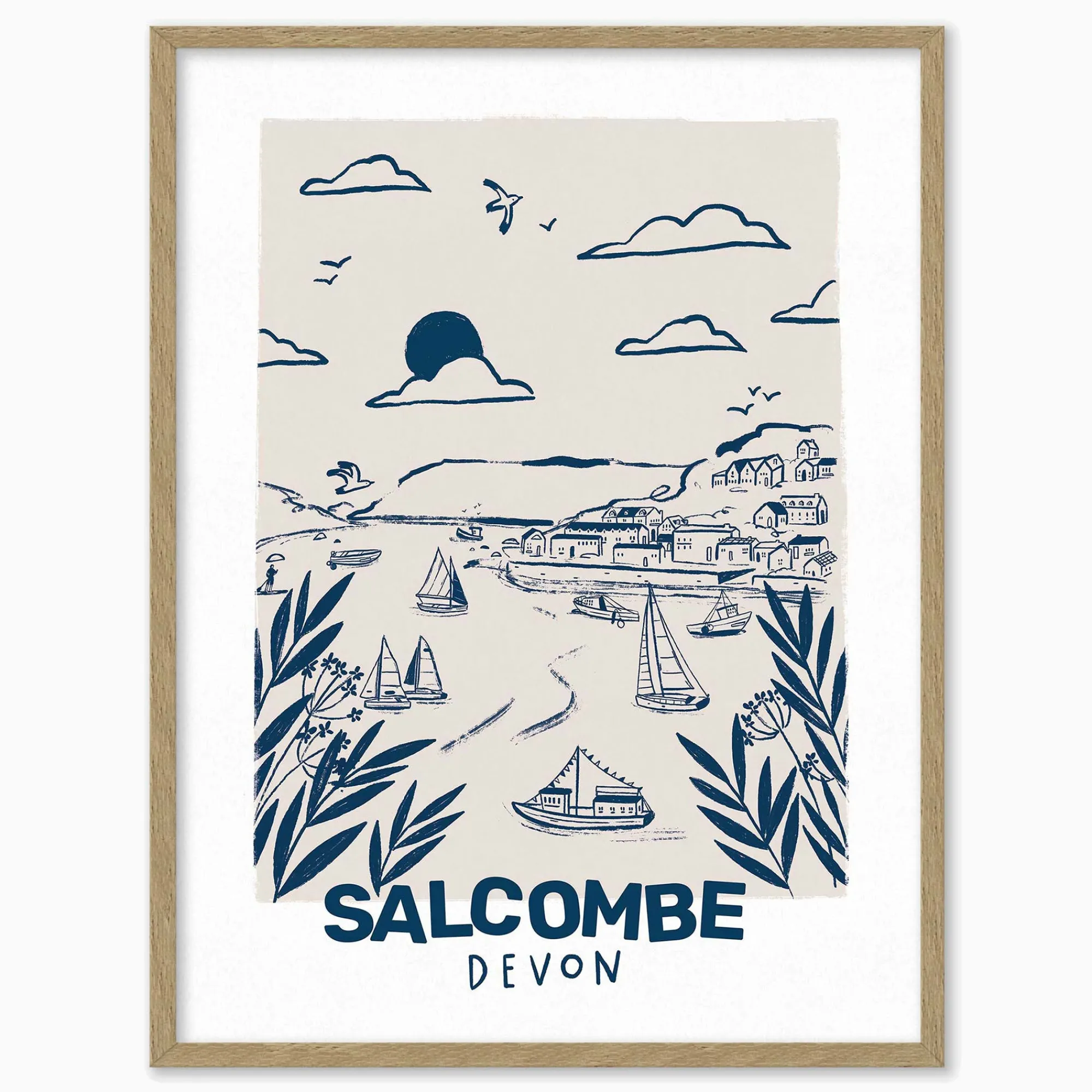 Salcombe*Whistlefish Salcombe Small Framed Print