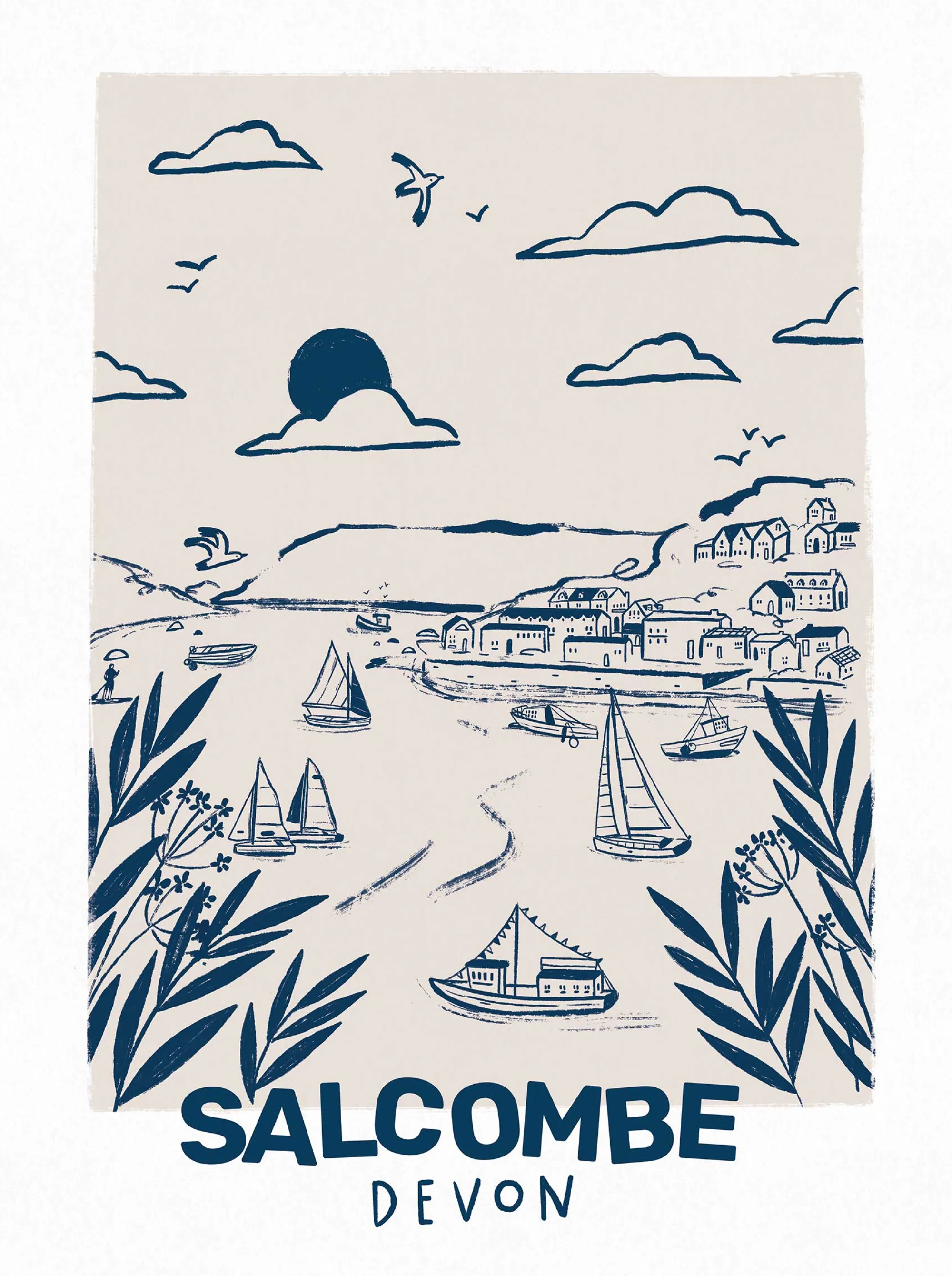 Salcombe*Whistlefish Salcombe Small Framed Print