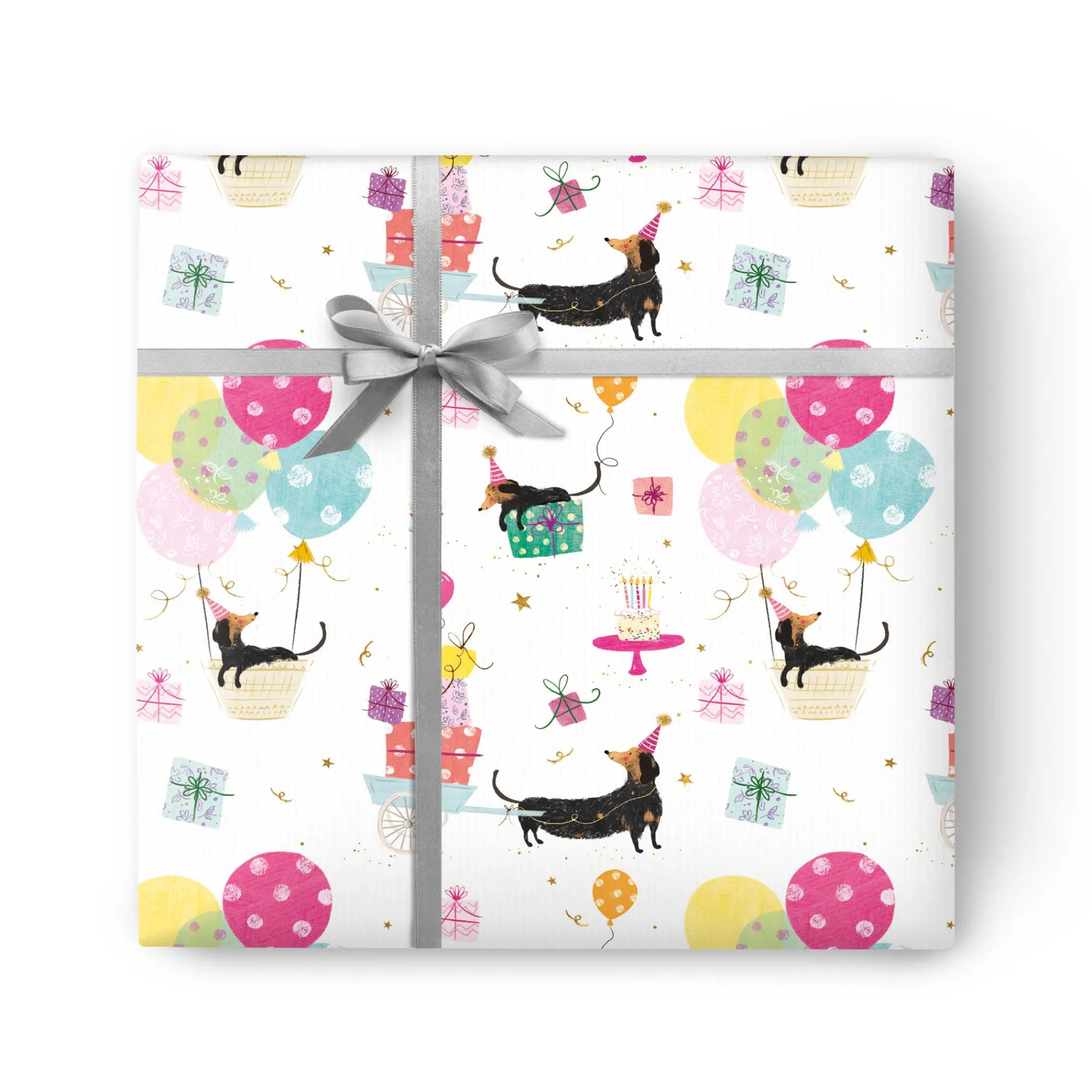 Gift Wrap|Birthday*Whistlefish Sausage Dog Party Wrapping Paper