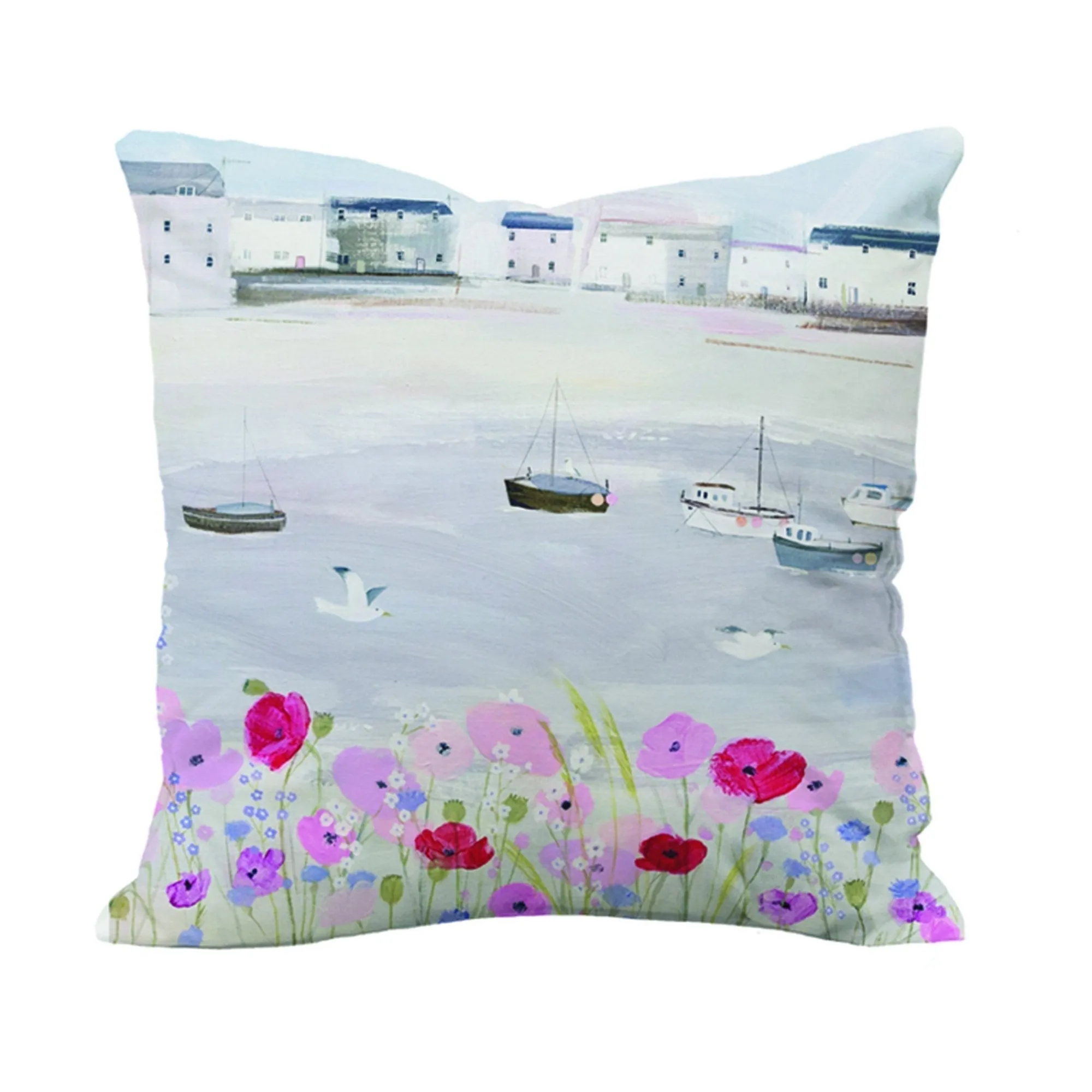 Under £20|For Her*Whistlefish Sea Mist & Poppies Art Cushion