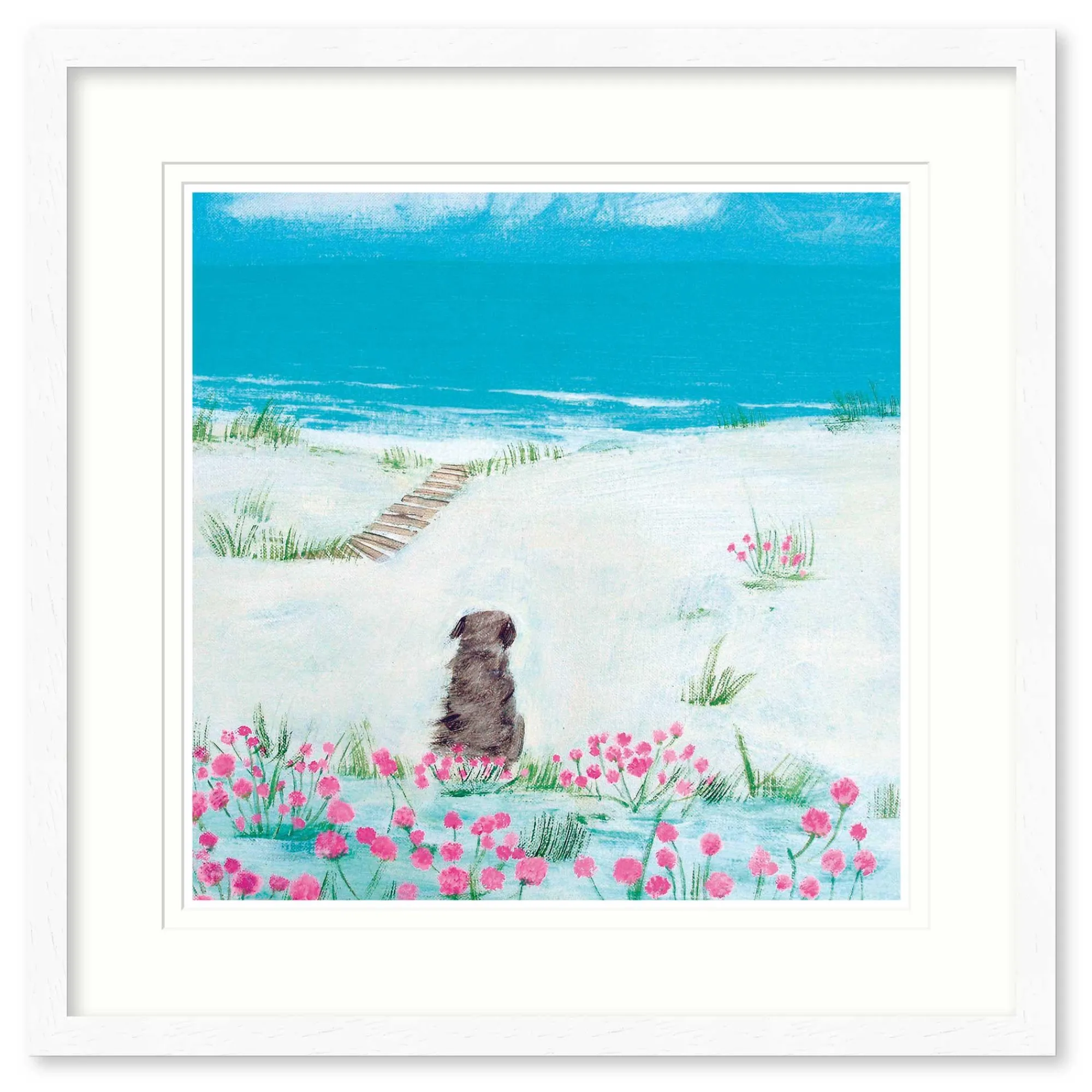 Floral & Flowers|Coastal Scenes*Whistlefish Sea Pinks Medium Framed Print