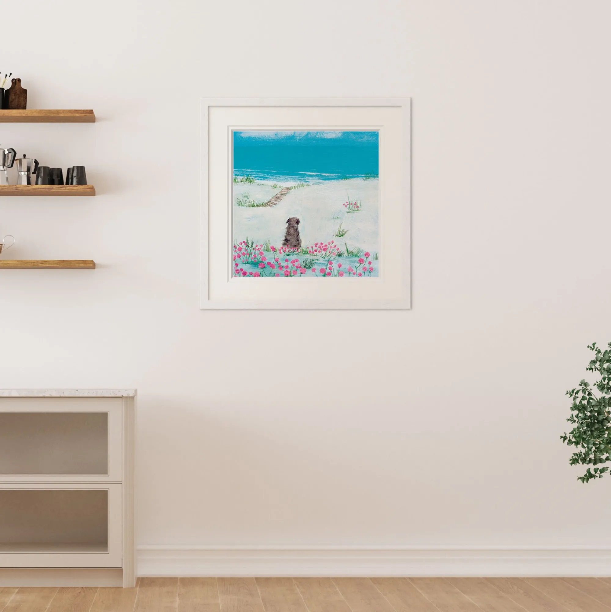 Floral & Flowers|Coastal Scenes*Whistlefish Sea Pinks Medium Framed Print