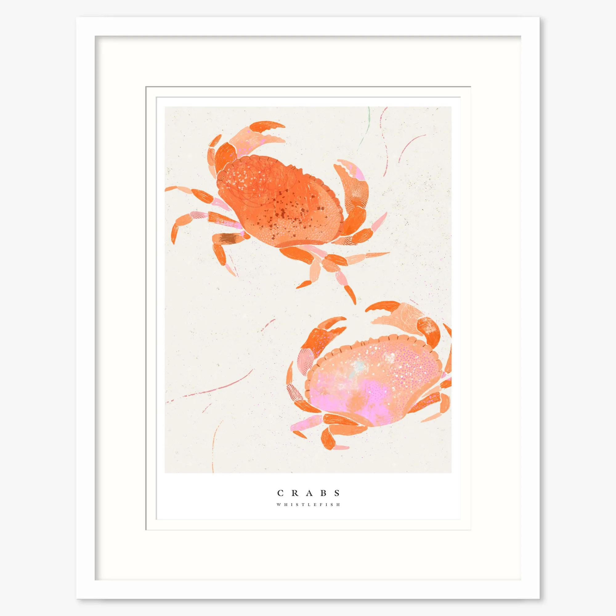 Seagrass|Coastal Scenes*Whistlefish Seagrass Crabs Small Framed Print