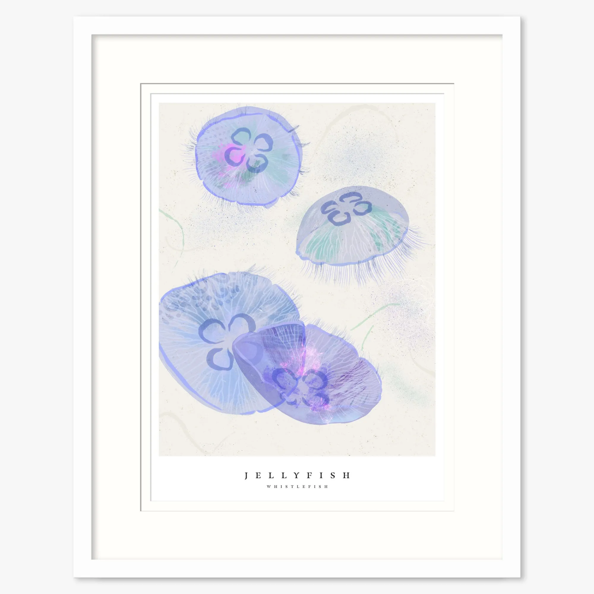 Seagrass|Coastal Scenes*Whistlefish Seagrass Jellyfish Small Framed Print