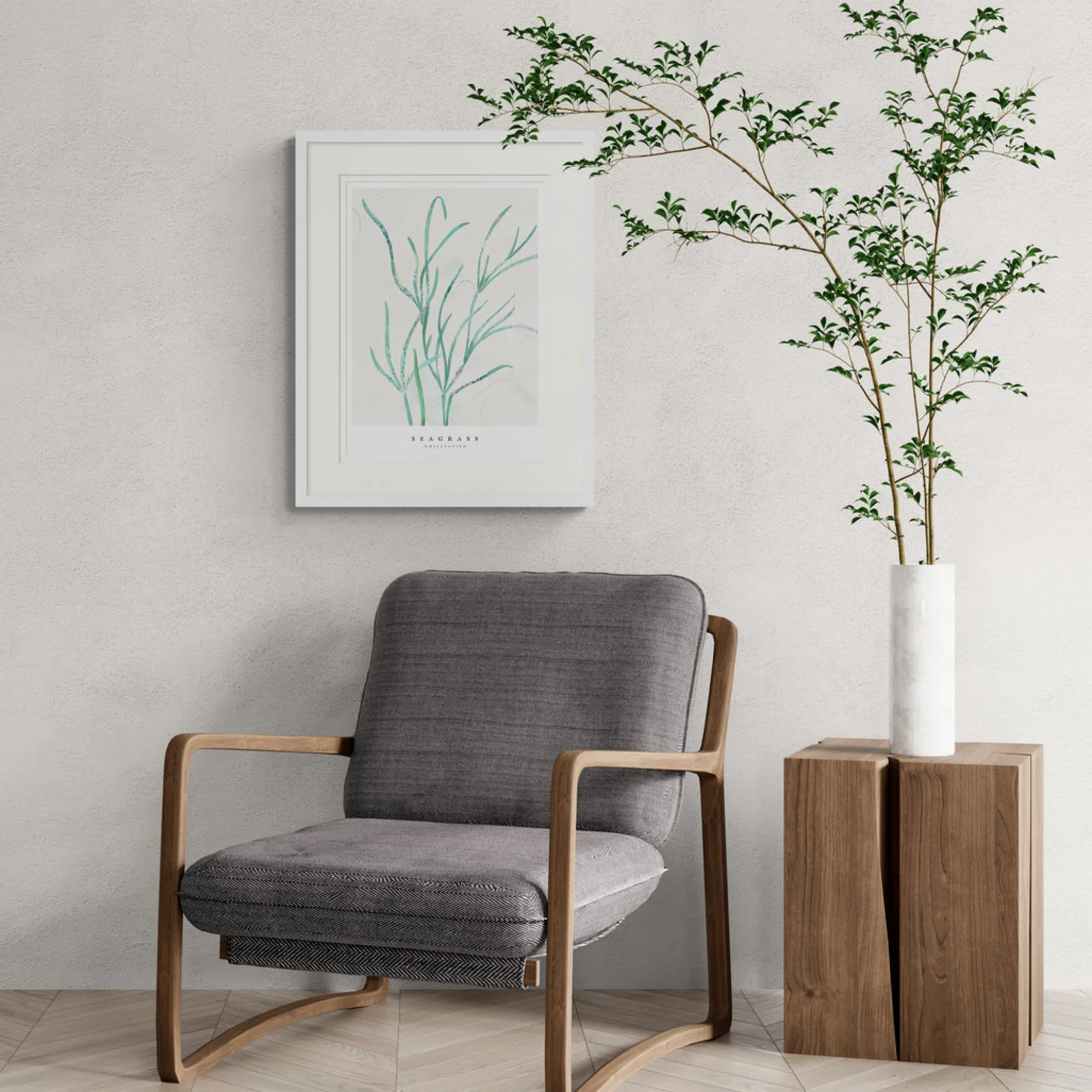 Seagrass|Floral & Flowers*Whistlefish Seagrass Large Framed Print