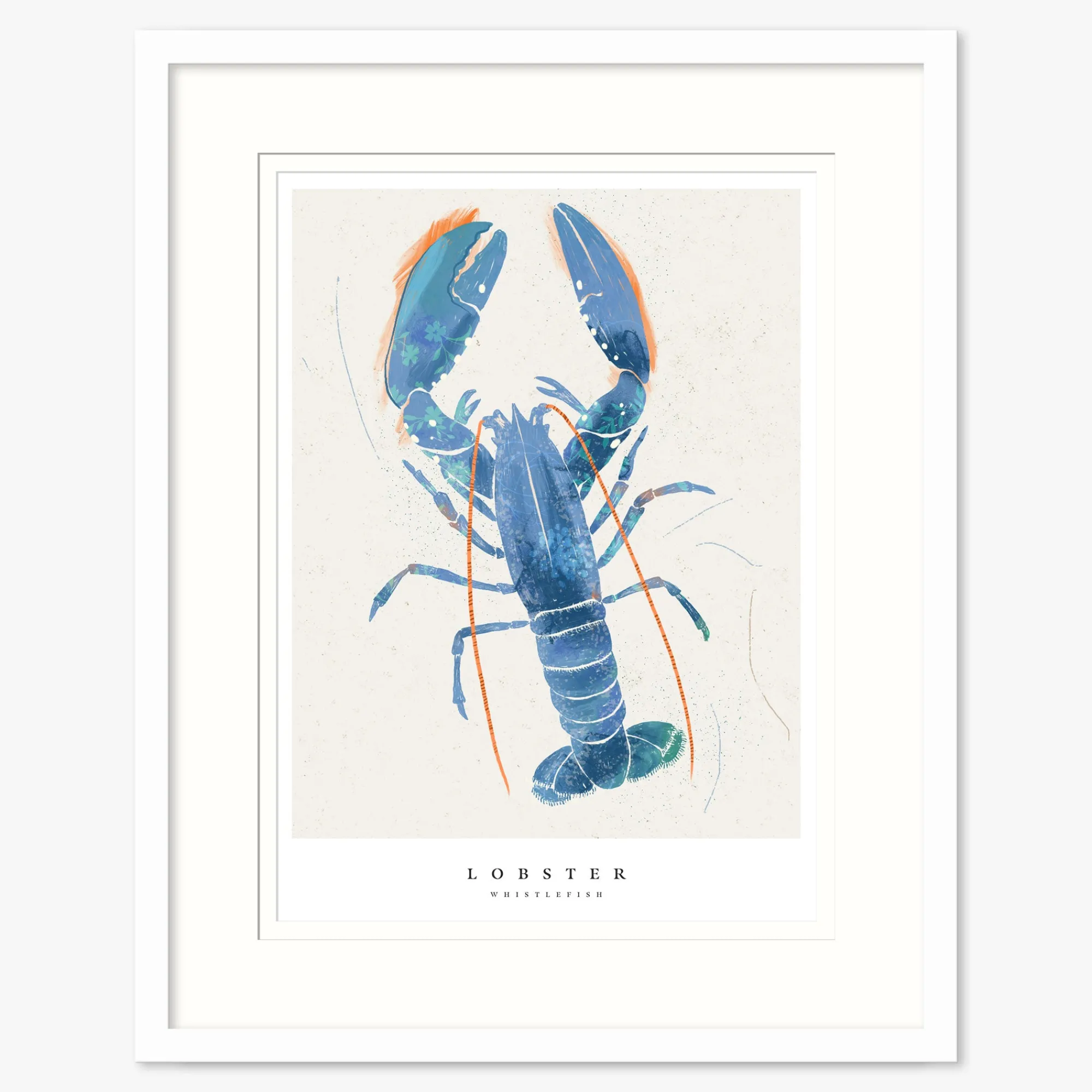 Seagrass|Coastal Scenes*Whistlefish Seagrass Lobster Large Framed Print