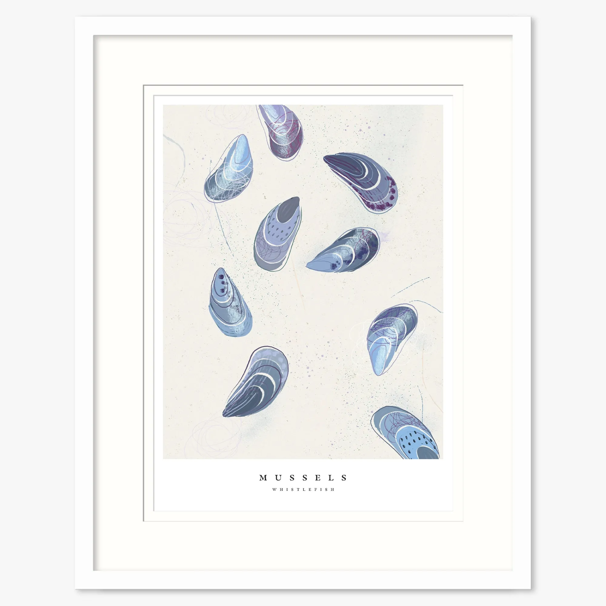 Seagrass|Coastal Scenes*Whistlefish Seagrass Mussels Large Framed Print
