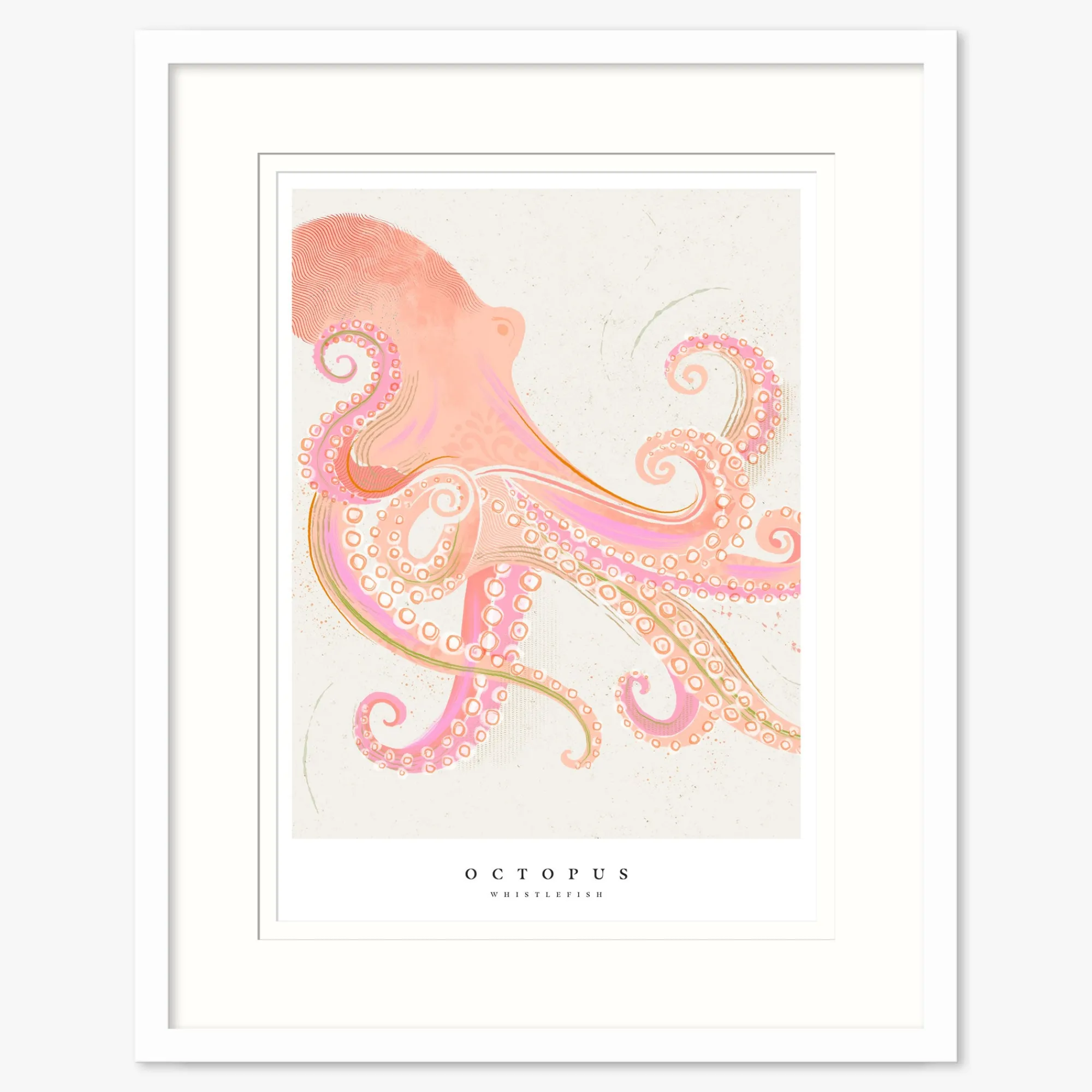 Seagrass|Coastal Scenes*Whistlefish Seagrass Octopus Large Framed Print