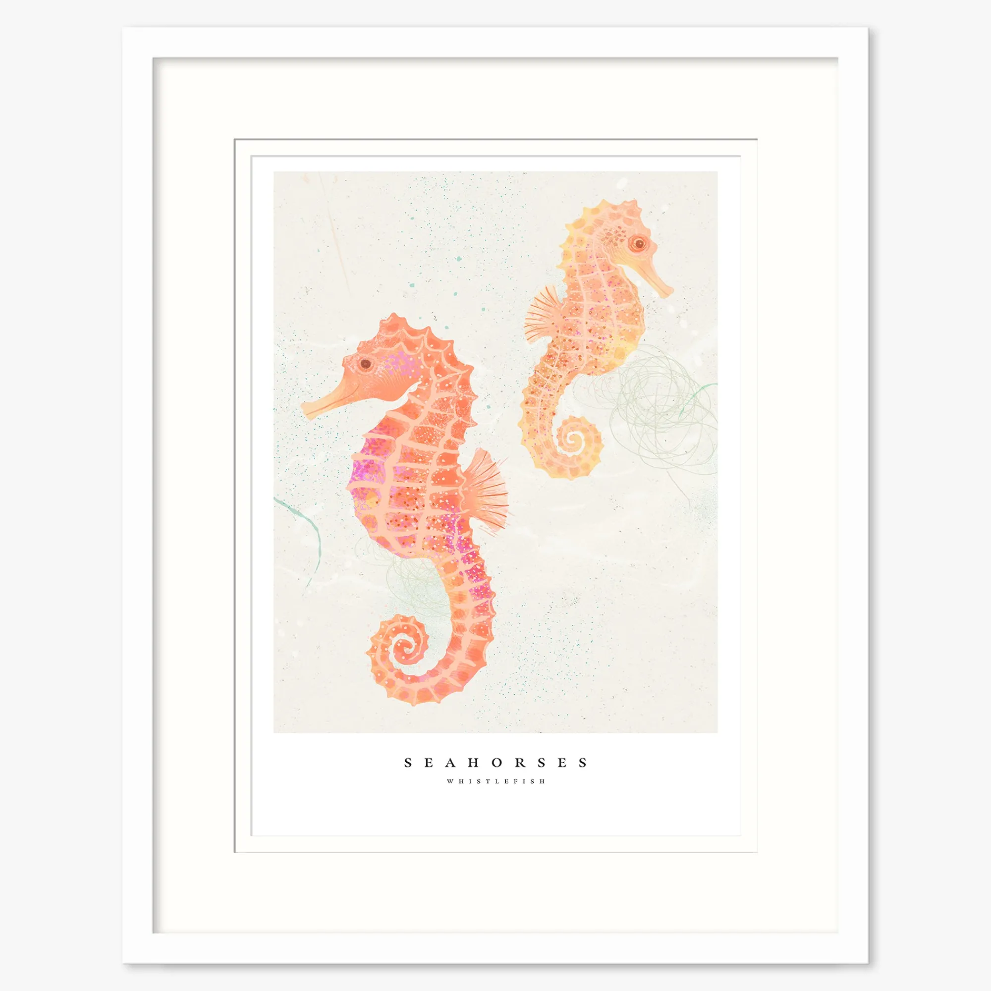 Seagrass|Coastal Scenes*Whistlefish Seagrass Seahorses Large Framed Print