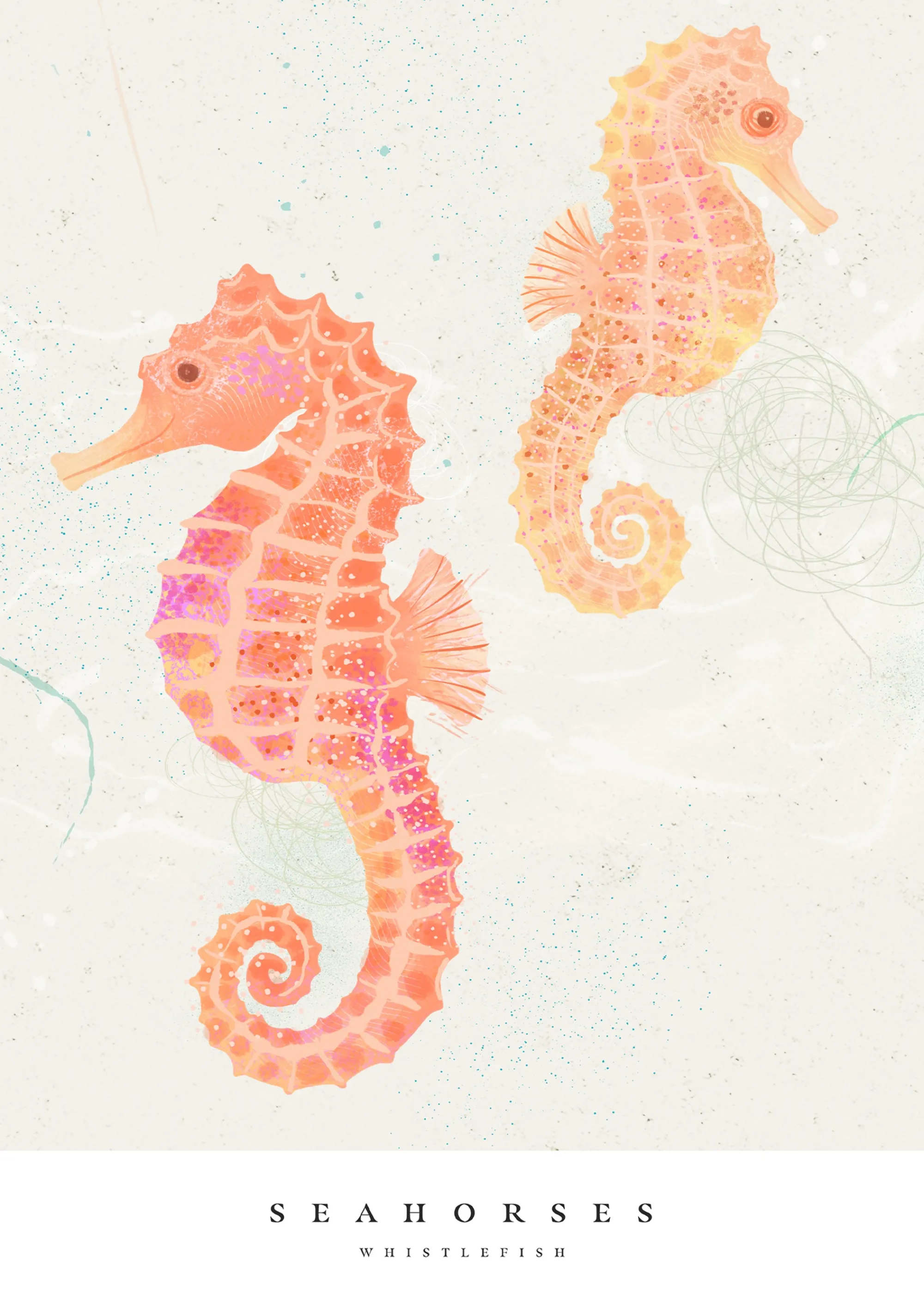Seagrass|Unframed Prints*Whistlefish Seagrass Seahorses Large Art Print