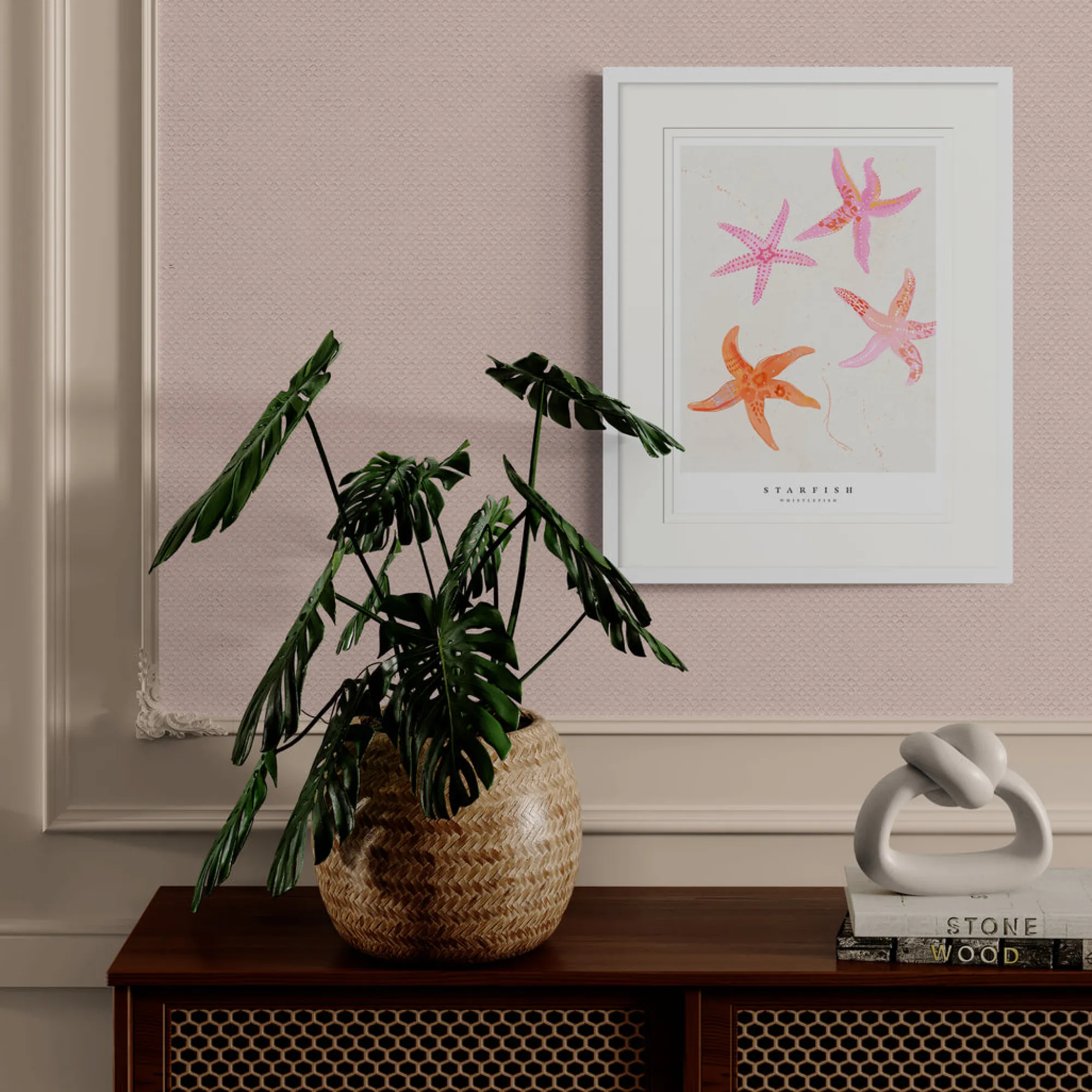 Seagrass|Coastal Scenes*Whistlefish Seagrass Starfish Large Framed Print
